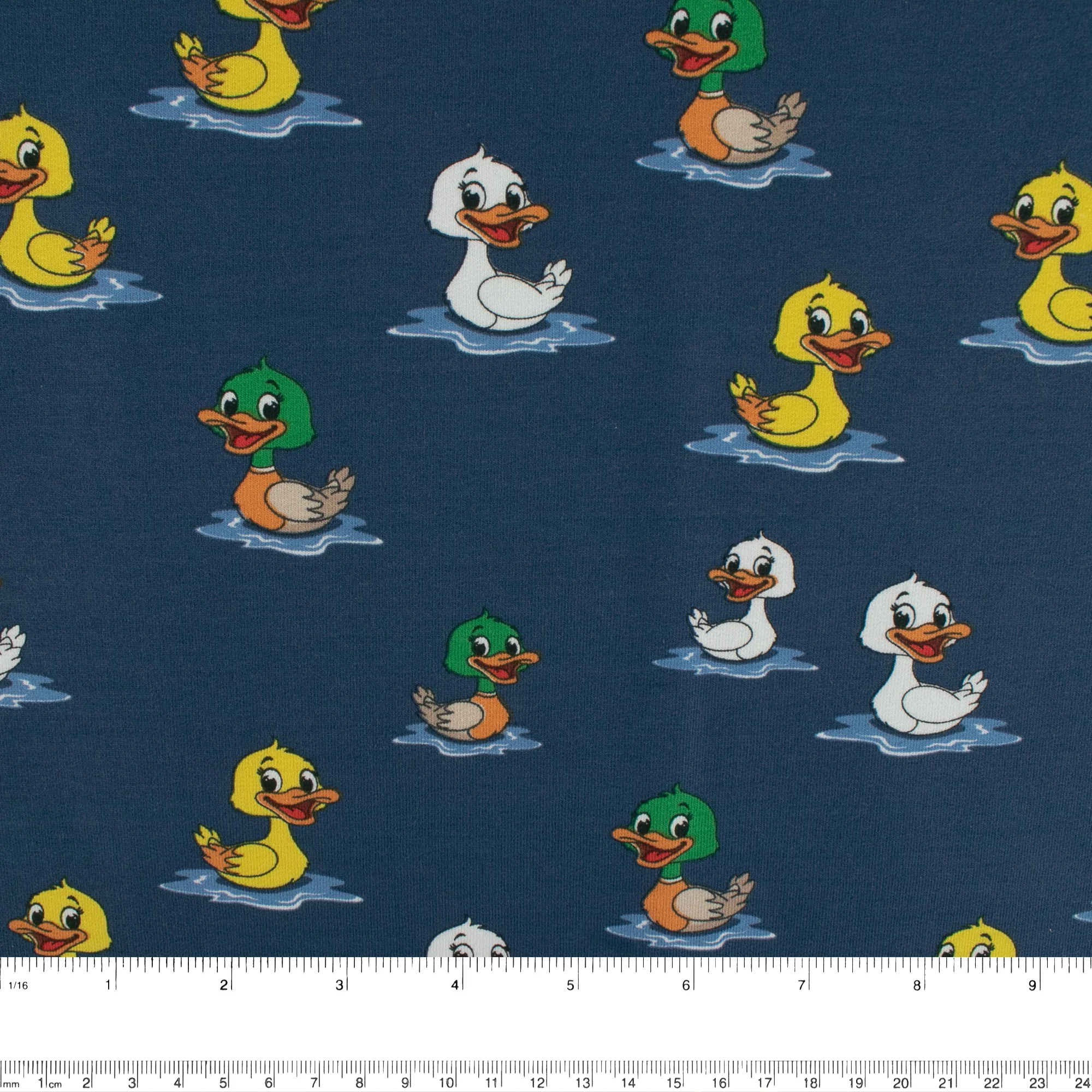 EUROPEAN - Cotton French Terry Print - Duck - Navy - Image 3