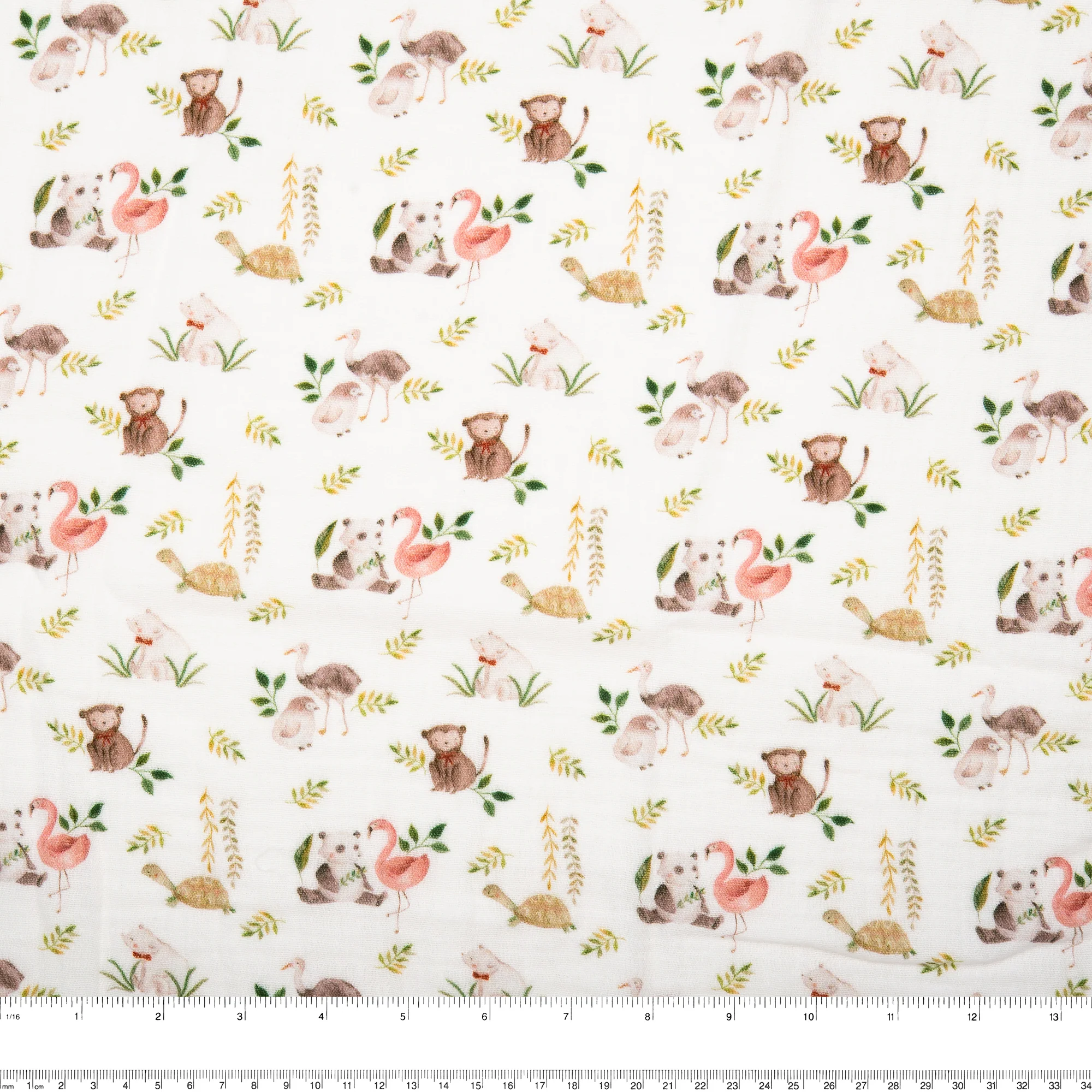 EUROPEAN Digital printed double gauze - Monkey - Green - Image 3