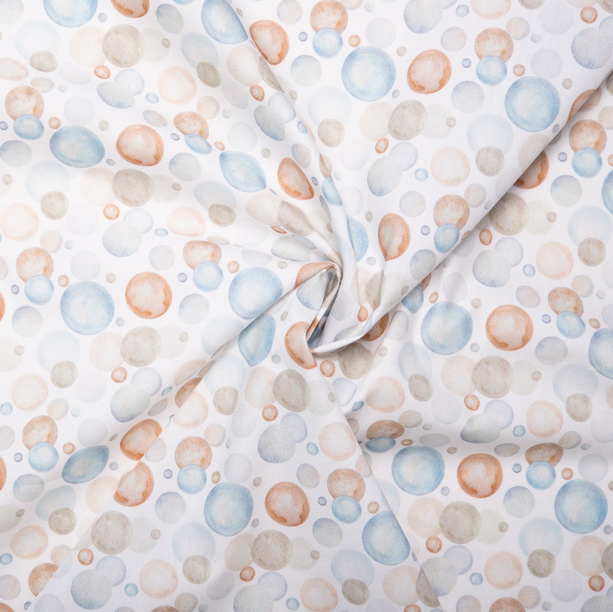 EUROPEAN Digital printed poplin - Bubbles - Blue - Image 2