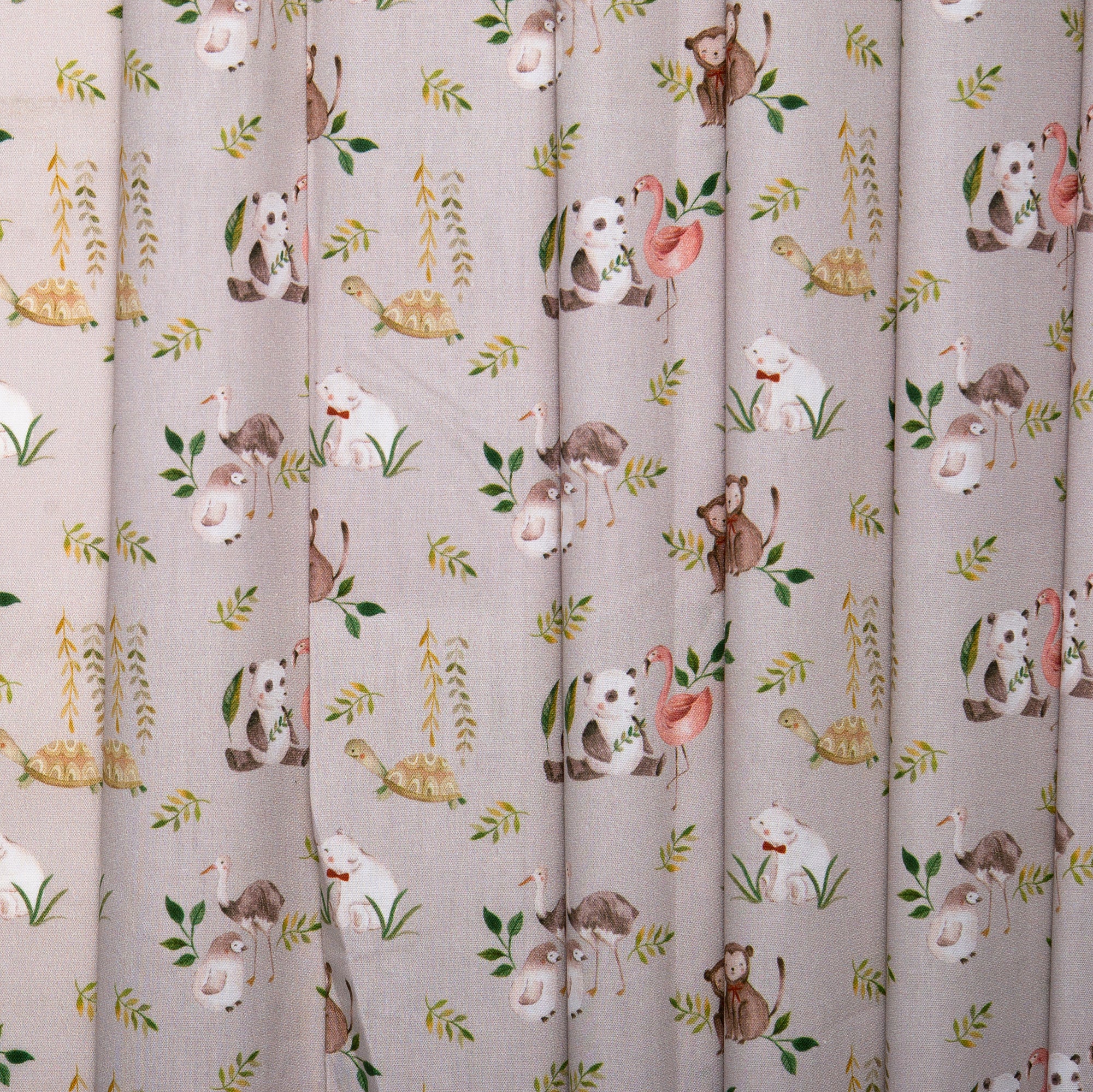 EUROPEAN Digital printed poplin - Monkeys - Grey - Image 4