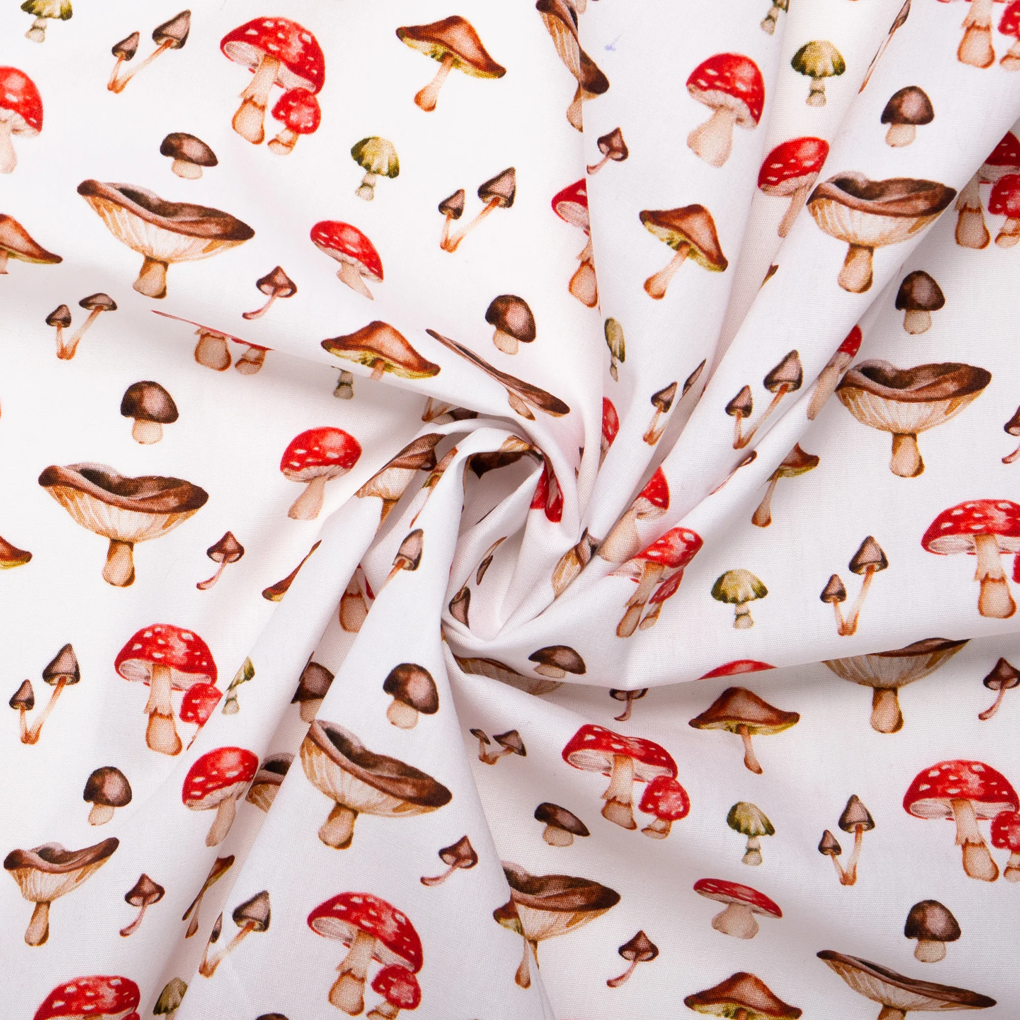 EUROPEAN Digital printed poplin - Mushroom - Red - Image 2