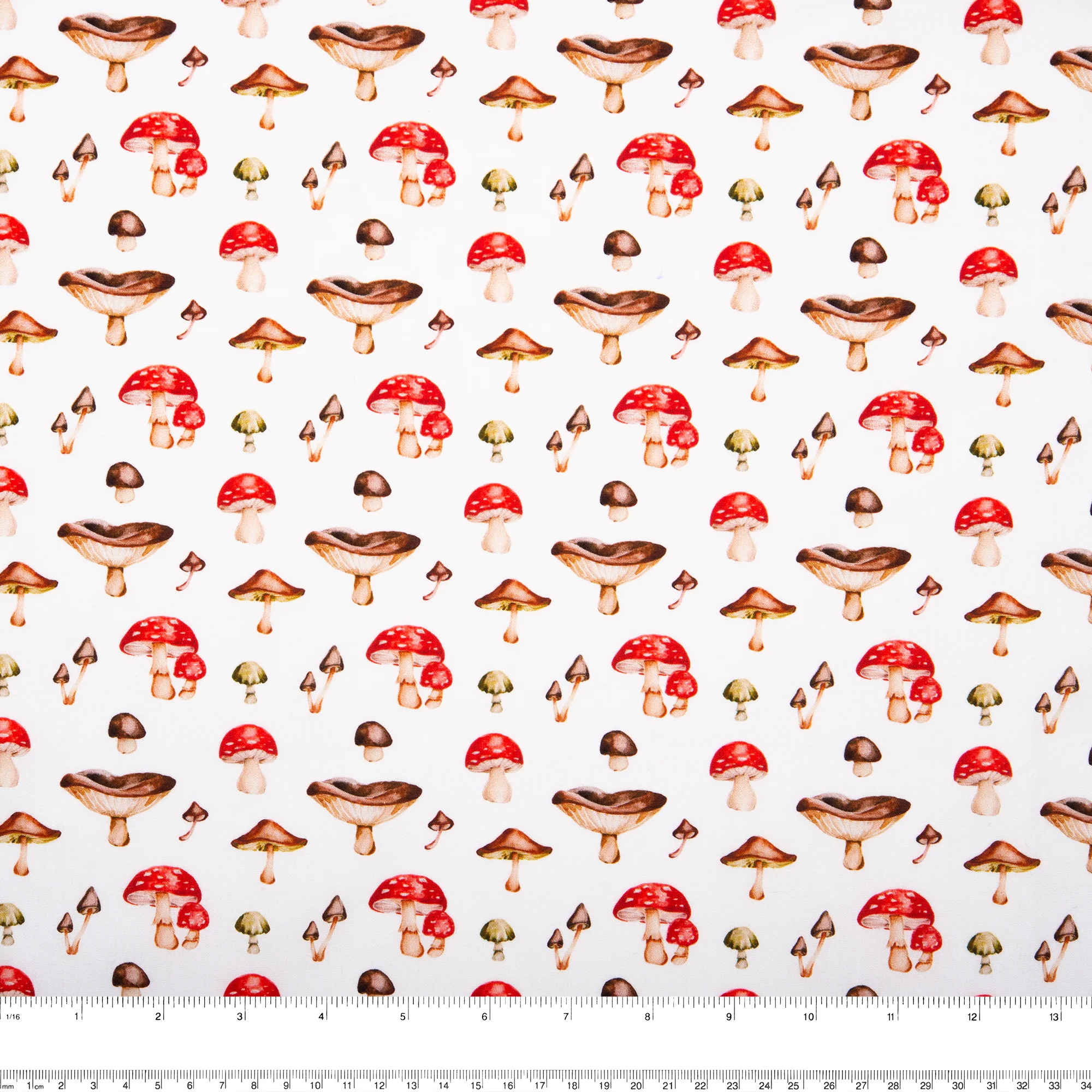 EUROPEAN Digital printed poplin - Mushroom - Red - Image 3