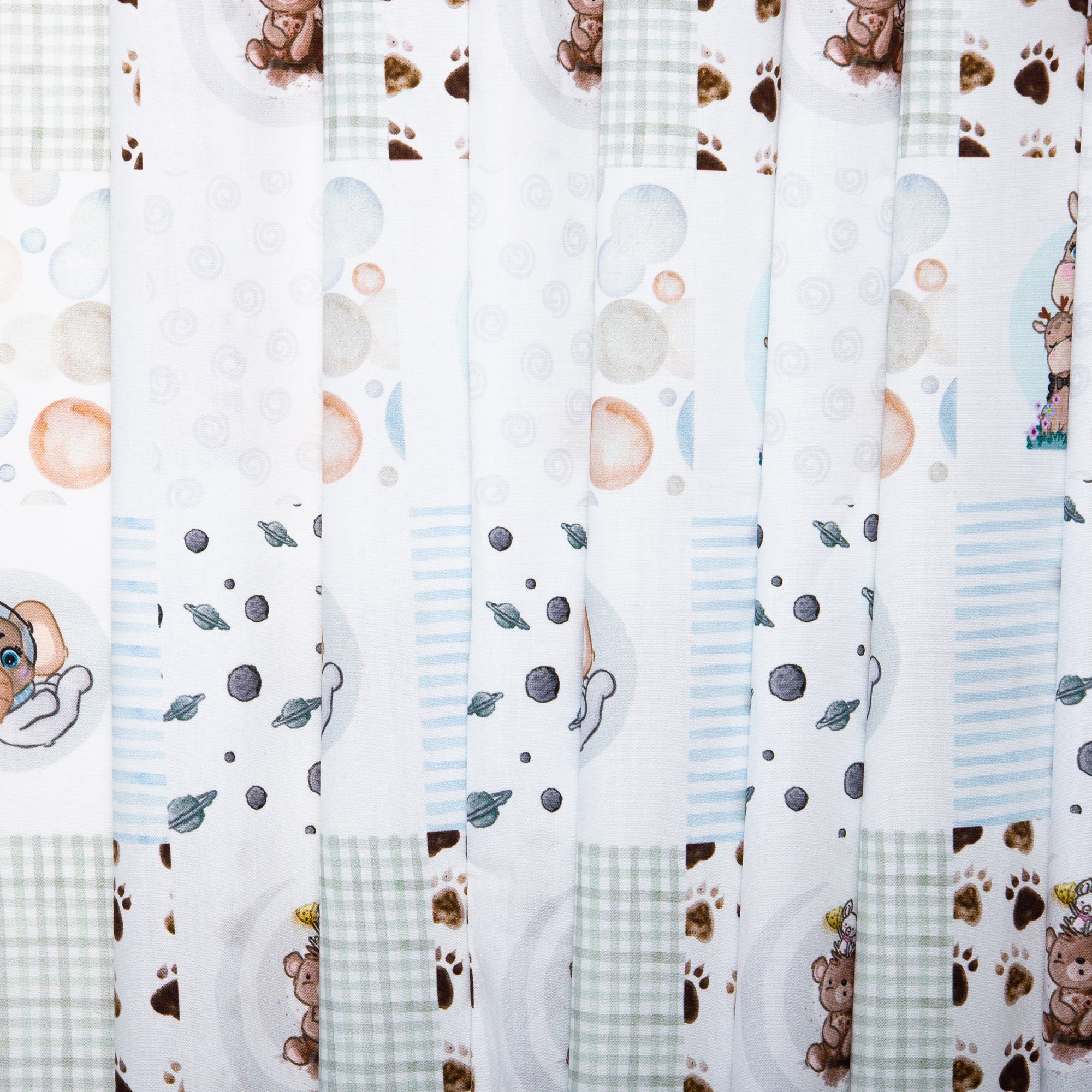 EUROPEAN Digital printed poplin - Patchwork giraffe - White - Image 4