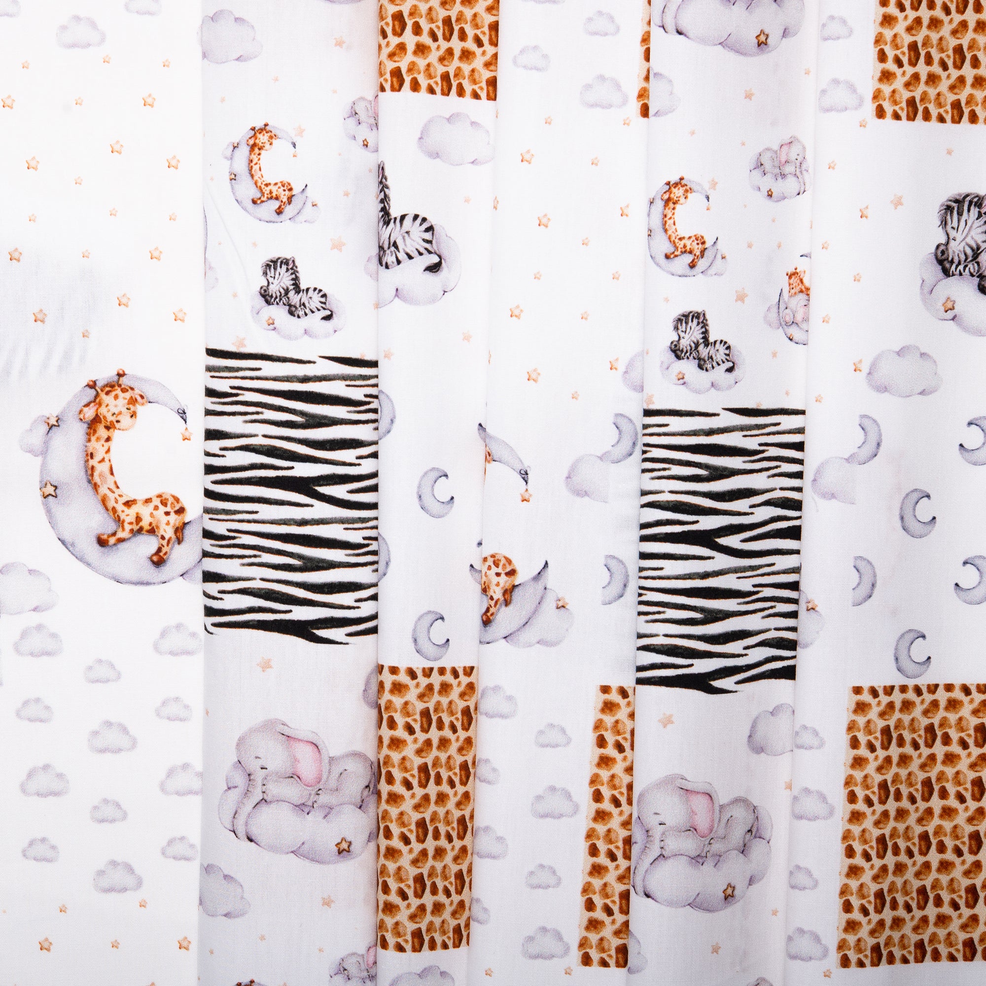 EUROPEAN Digital printed poplin - Patchwork zebra - White - Image 4