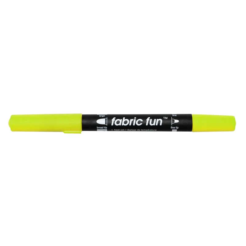 FABRIC FUN Dual Tip Fabric Marker - Fluorescent Yellow