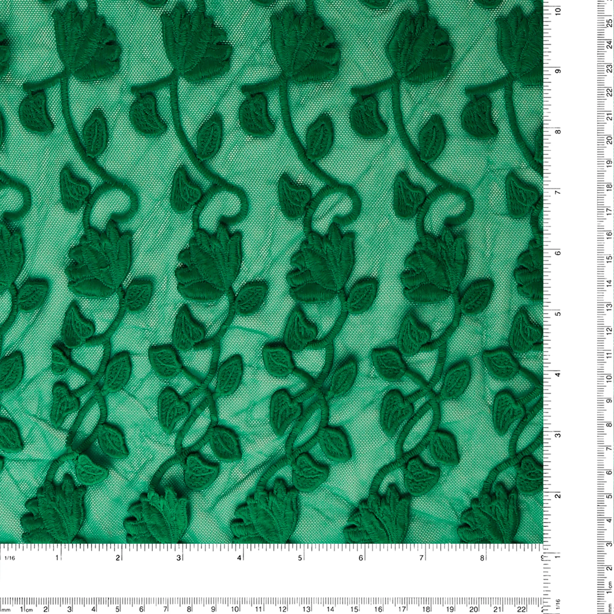 FANCY Embroidered Mesh - 002 - Green - Image 3