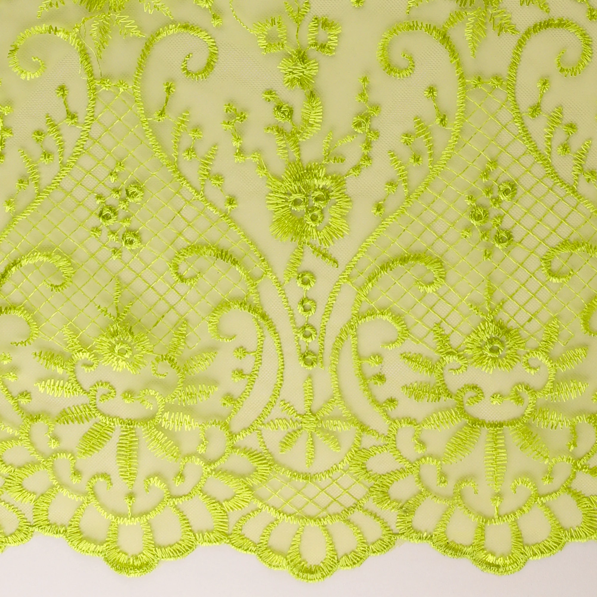 FANCY Embroidered Mesh - 009 - Lime