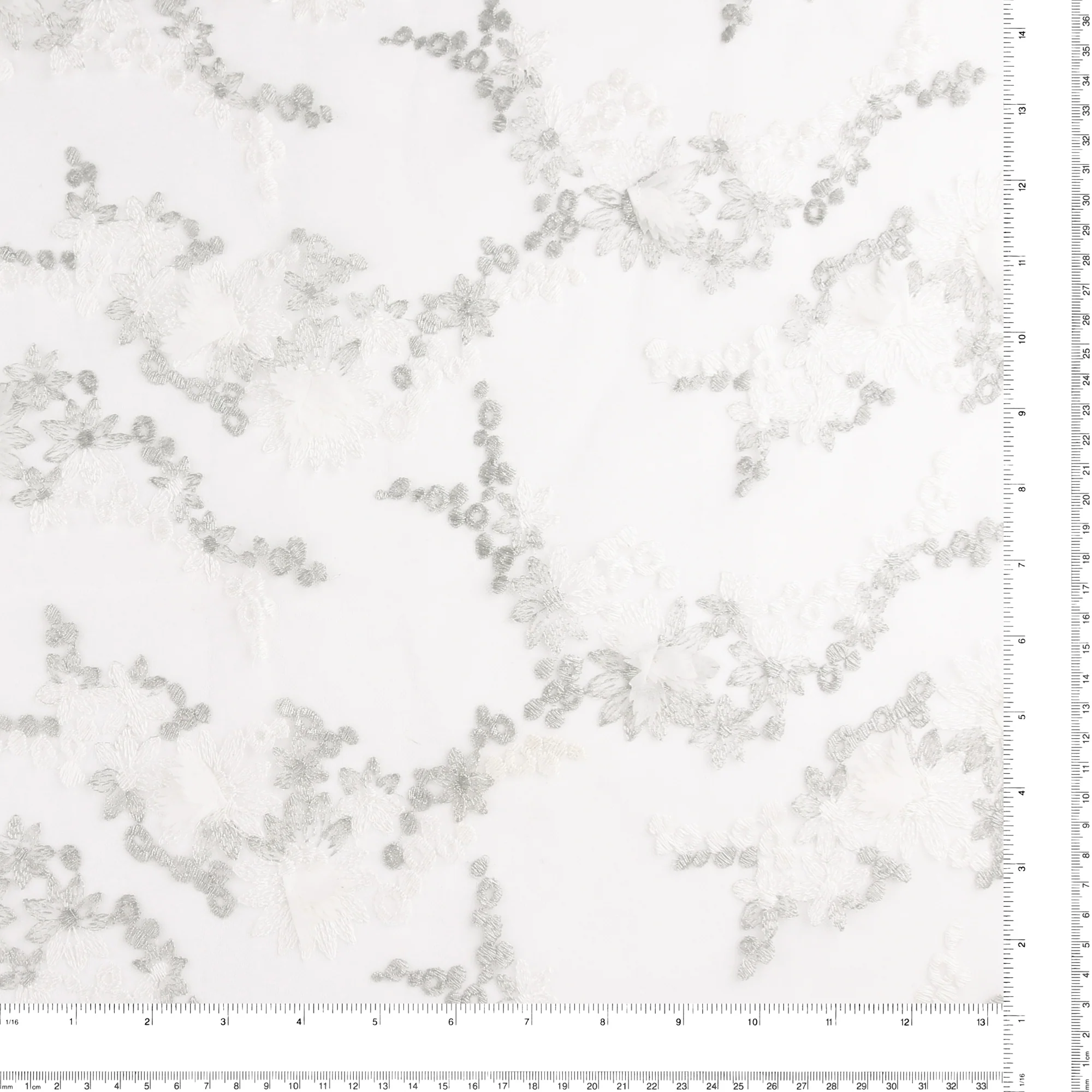 Fashion Embroidered Mesh - AGATHA - 004 - White - Image 3