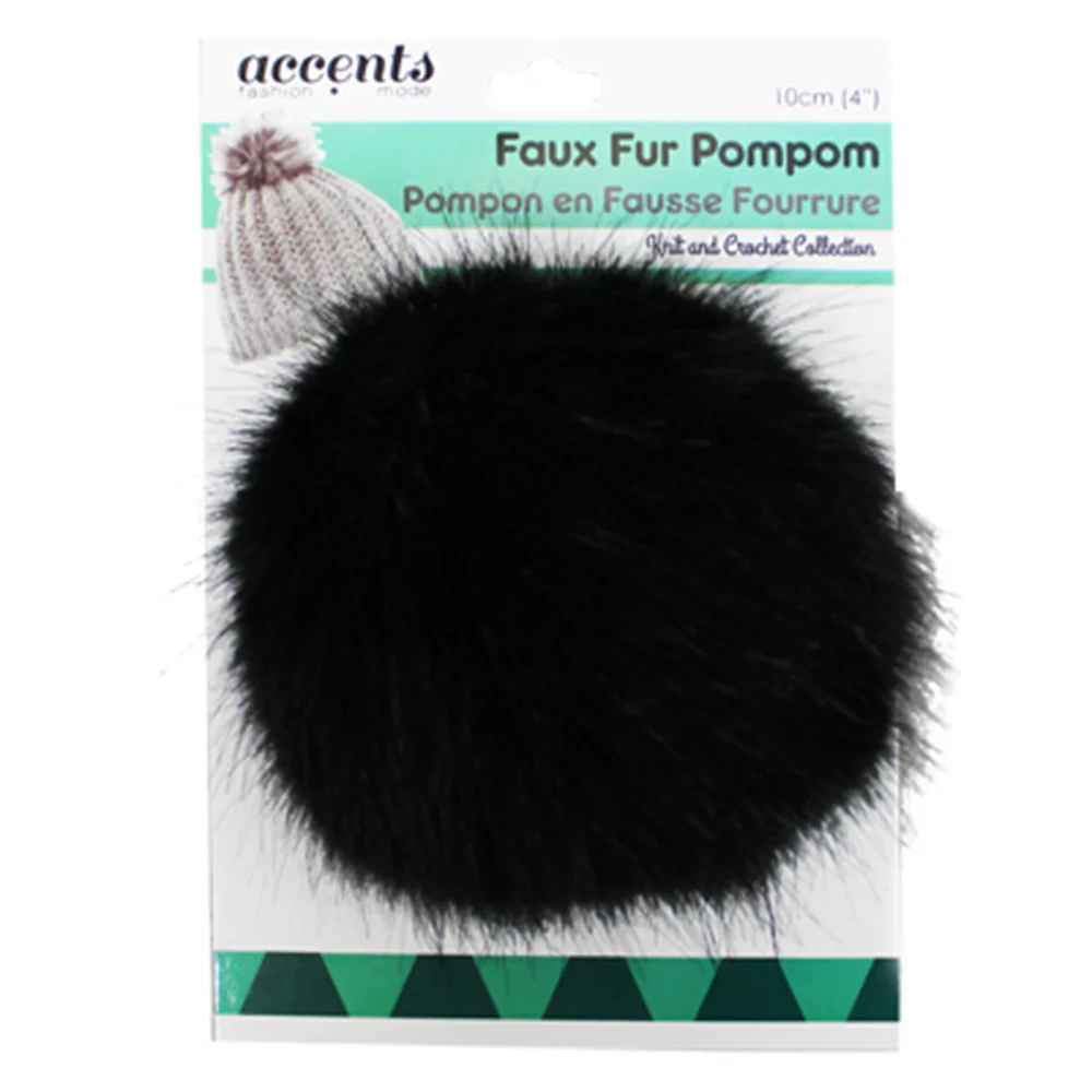 Faux fur pom pom - Black