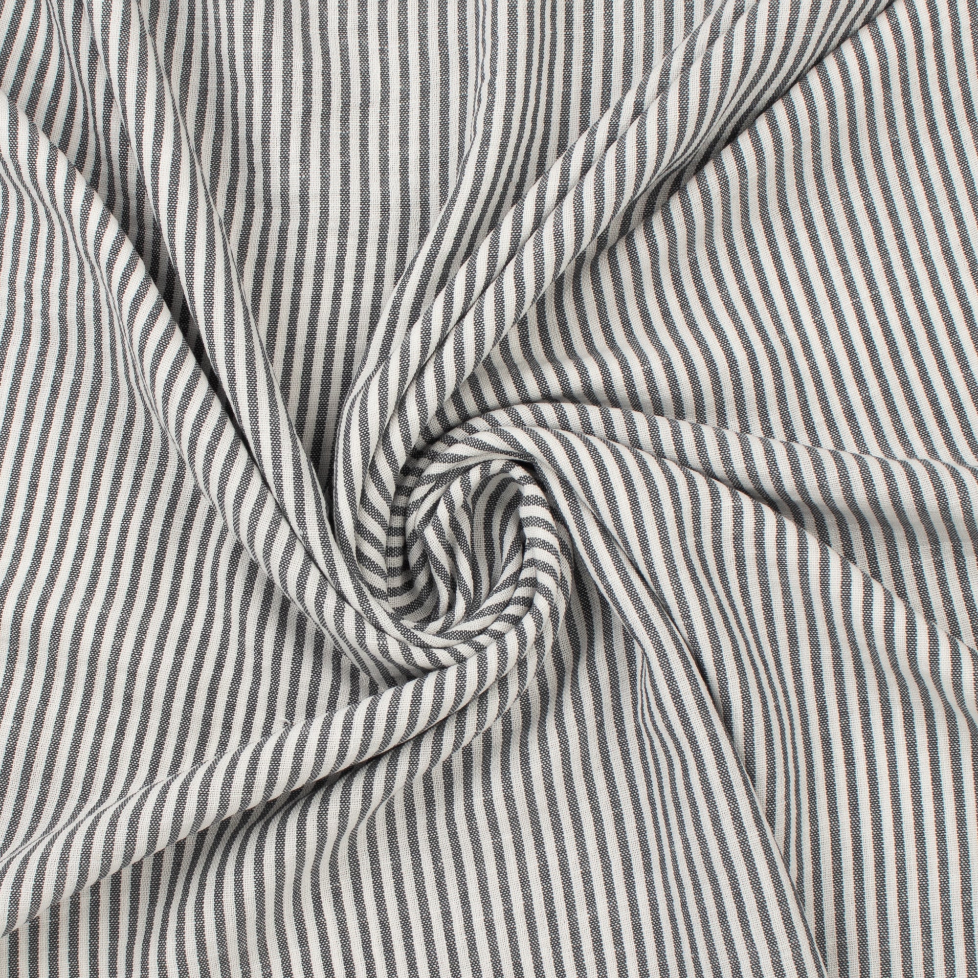 Fine Stripes - TEXTURA LINEN LOOK - 001 - Black - Image 2