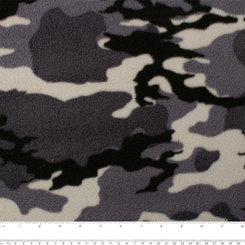Fleece Bonded to Sherpa - Camouflage - Grey - Image 2