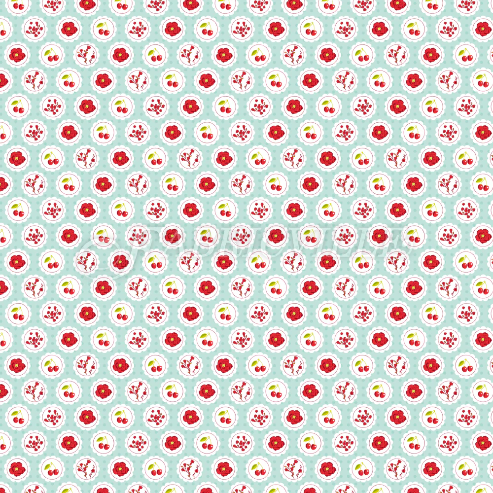 Grannys Cherry Garden Blue