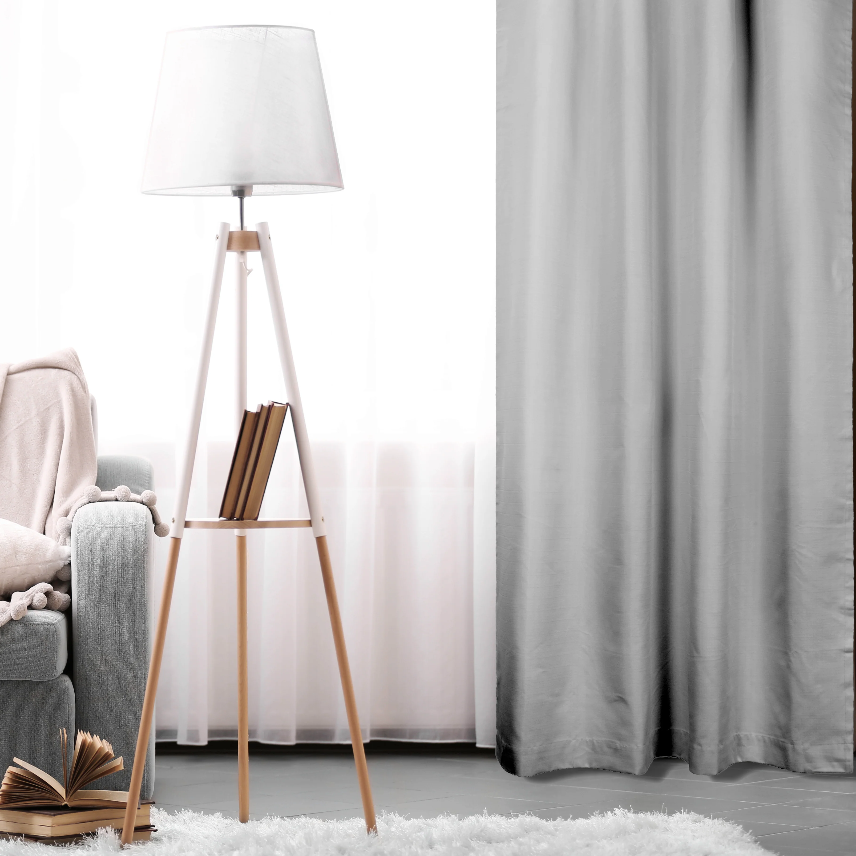 Grommet Curtain - Chloe - Grey - 55 x 95'' - Image 2