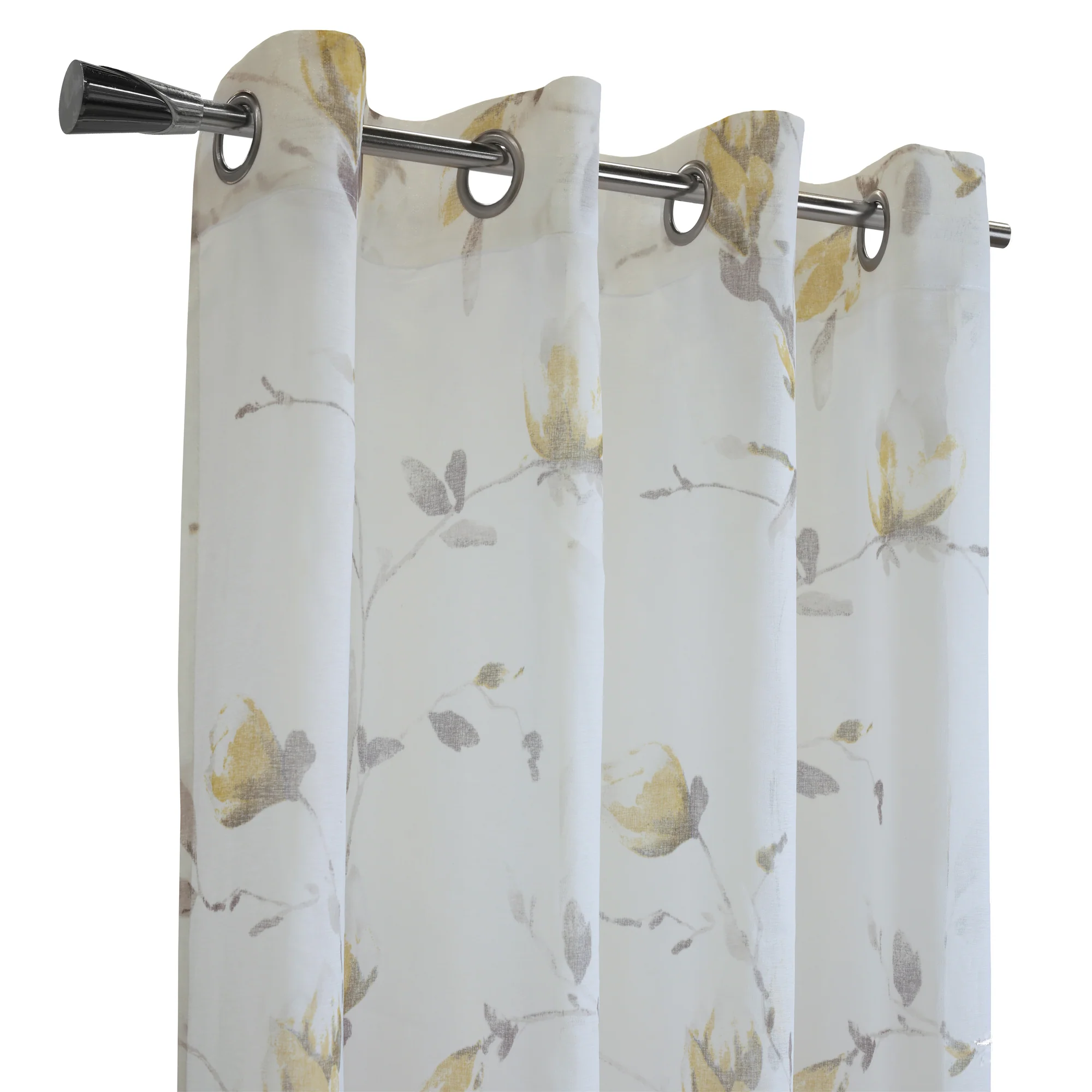 Grommet curtain panel - Bloom - Yellow - 52 x 84'' - Image 2