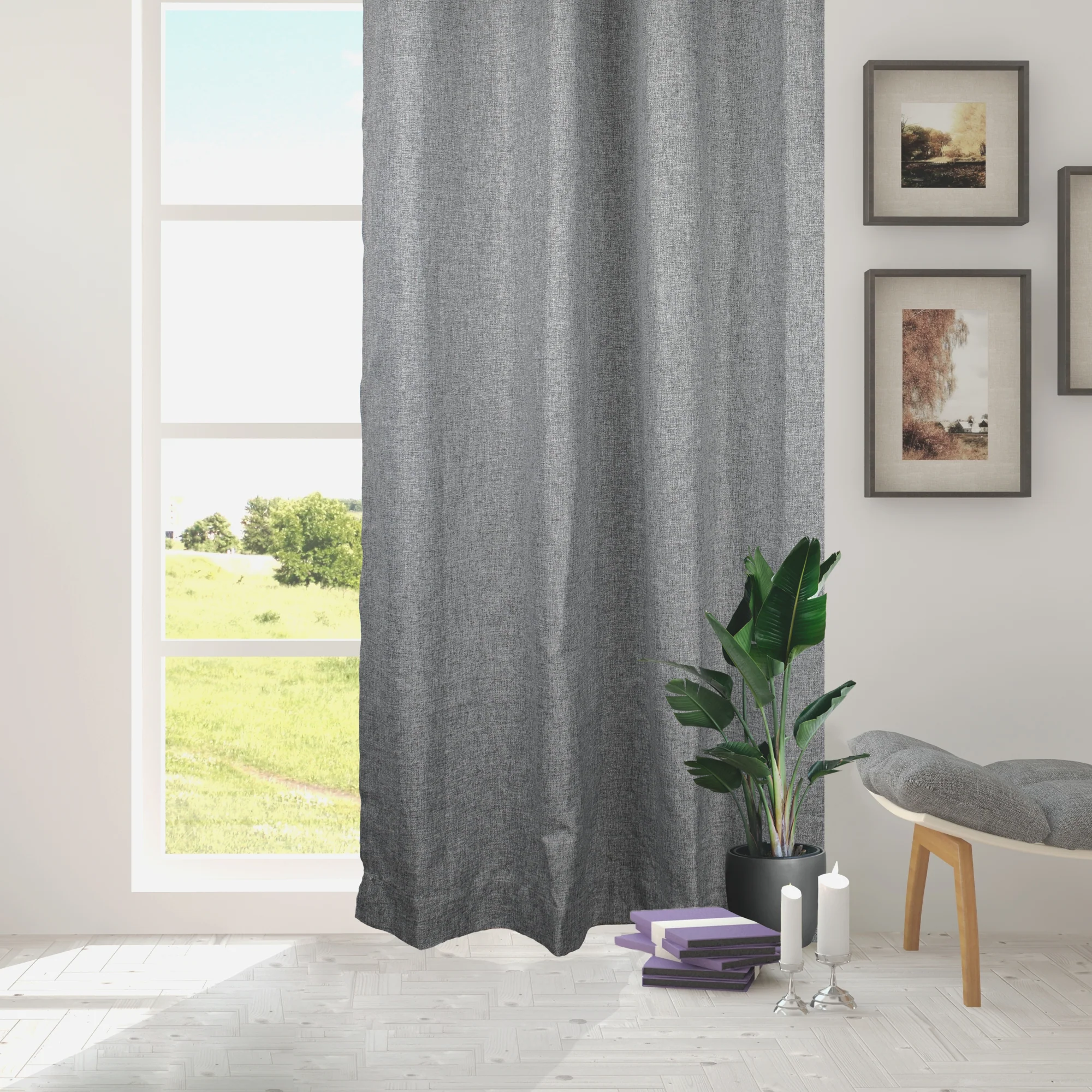 Grommet curtain panel - Elm - Grey - 50 x 95'' - Image 4