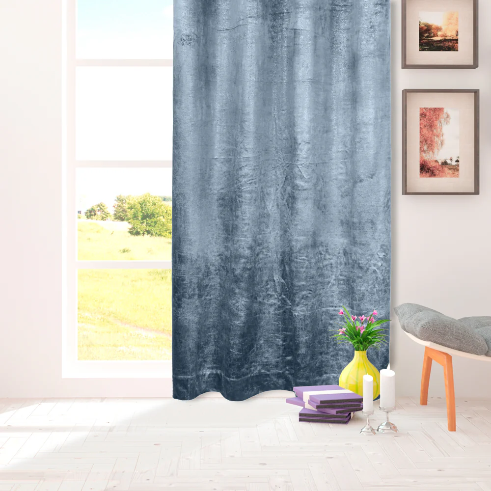 Grommet curtain panel - Glamour - French Blue - Image 2