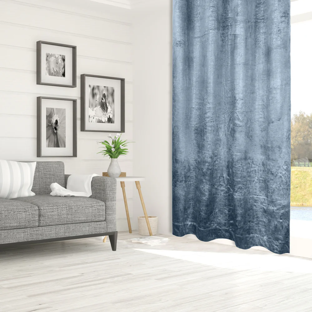 Grommet curtain panel - Glamour - French Blue - Image 3