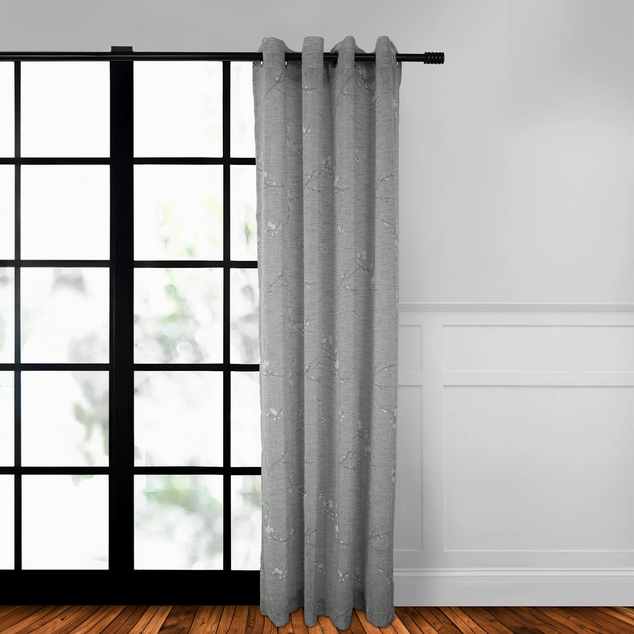 Grommet curtain panel - Hana - Grey