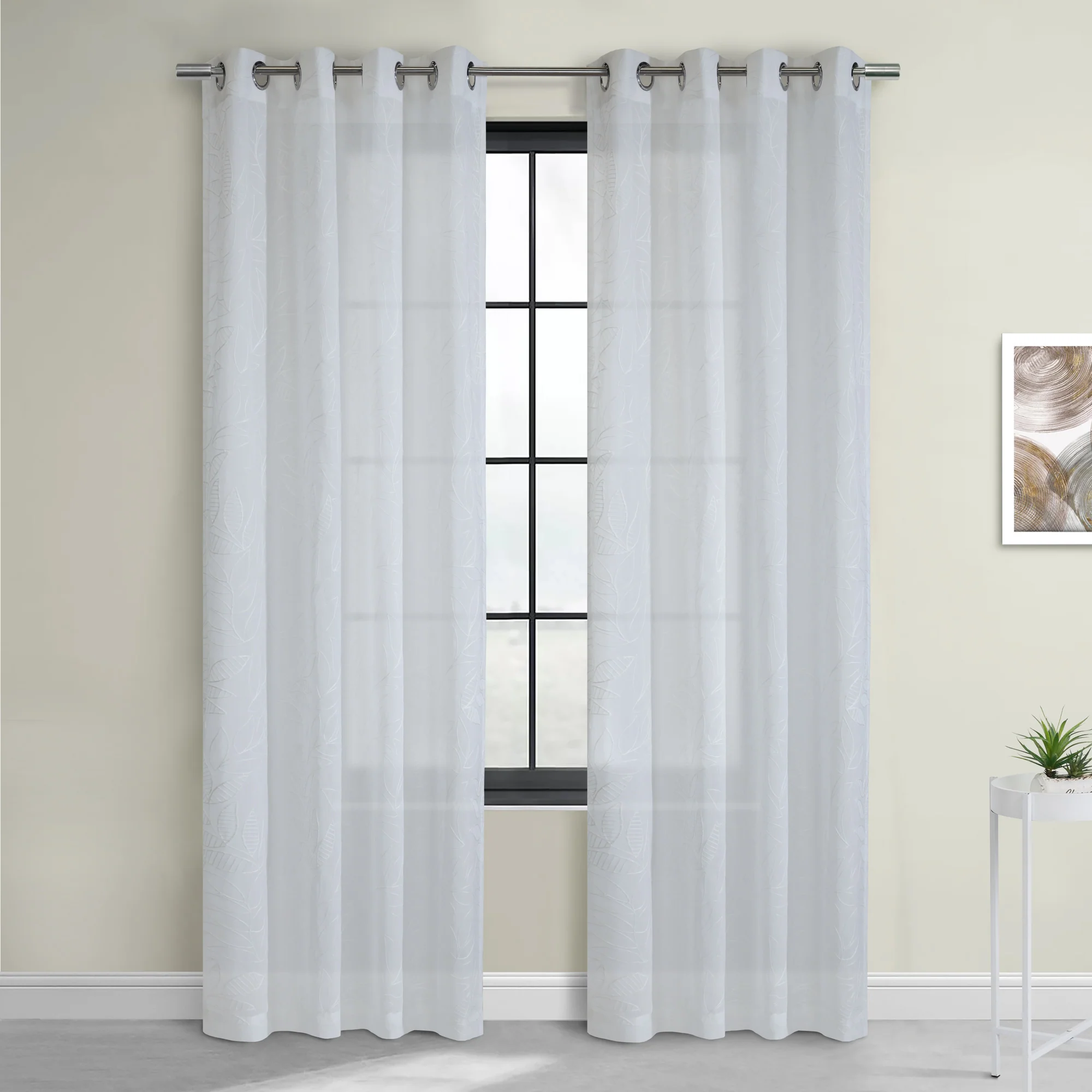 Grommet curtain panel - Ivette - White