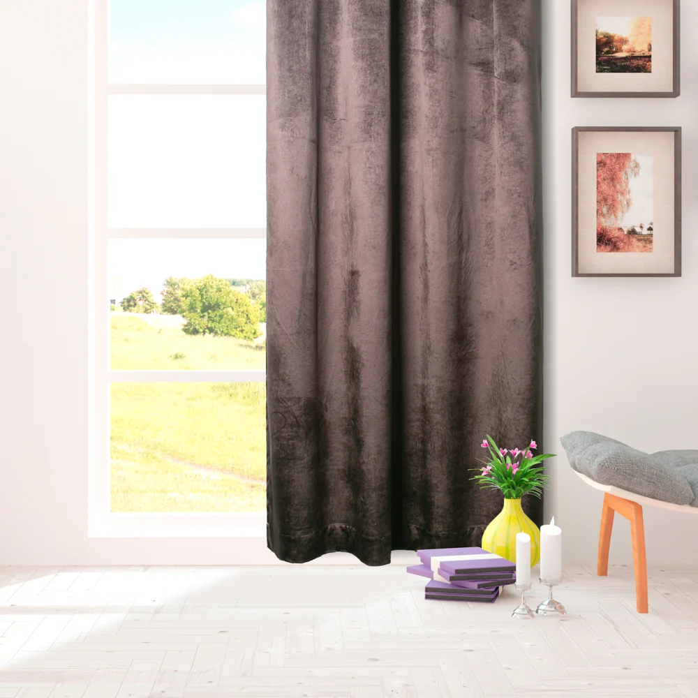 Grommet curtain panel - Luxe - Dark Brown - Image 2