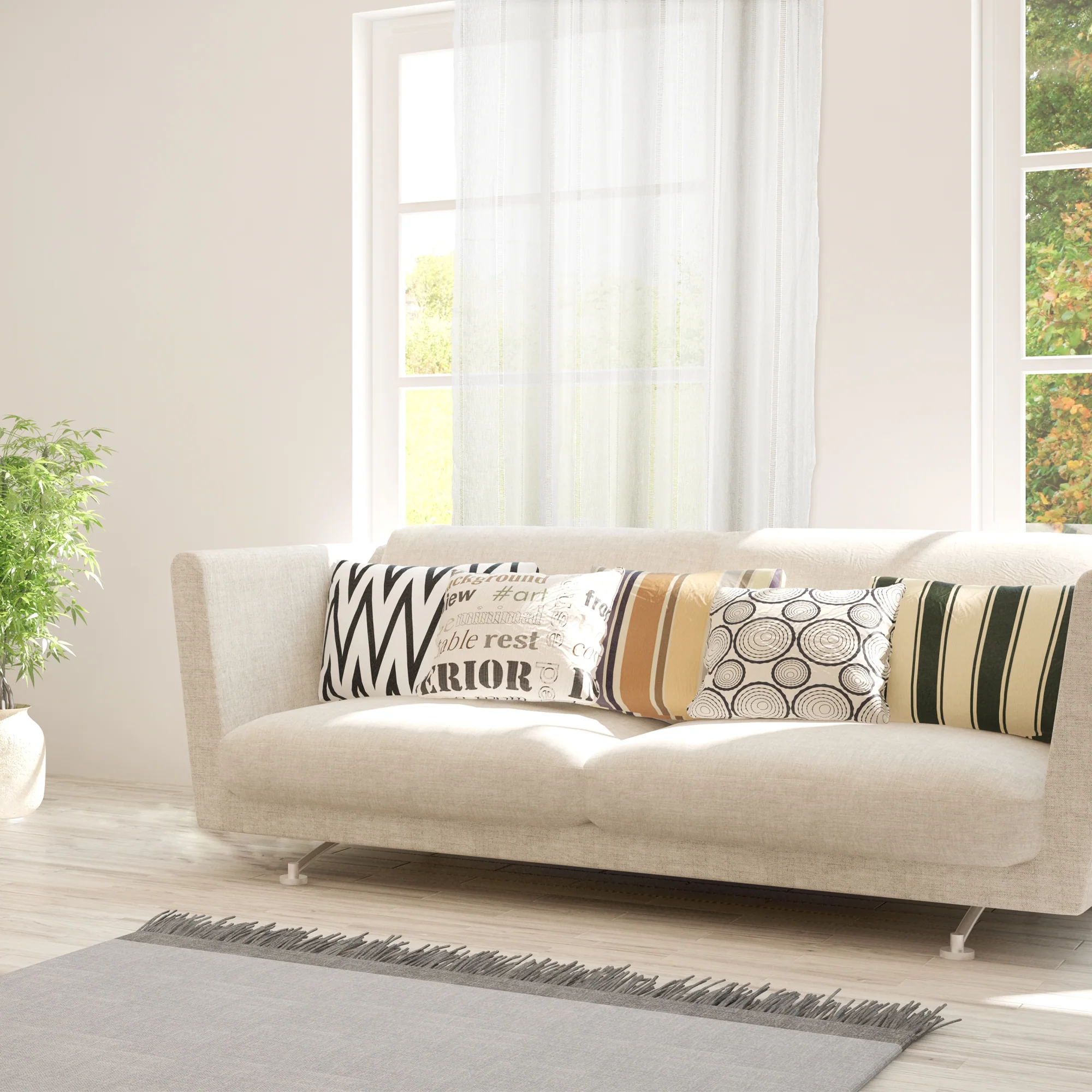 Grommet curtain panel - Nissa - White - Image 2
