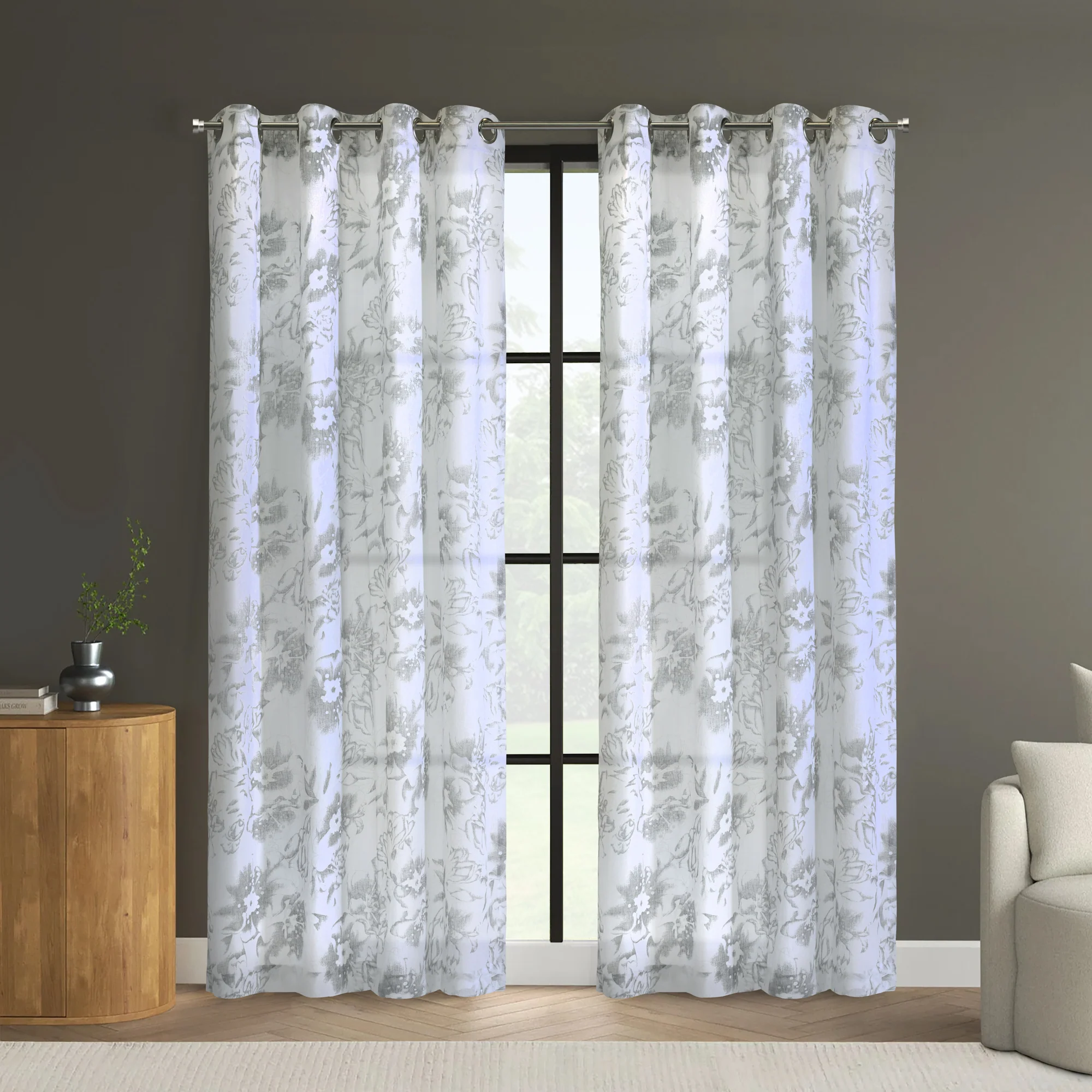 Grommet curtain panel - Rapture - White - Image 2
