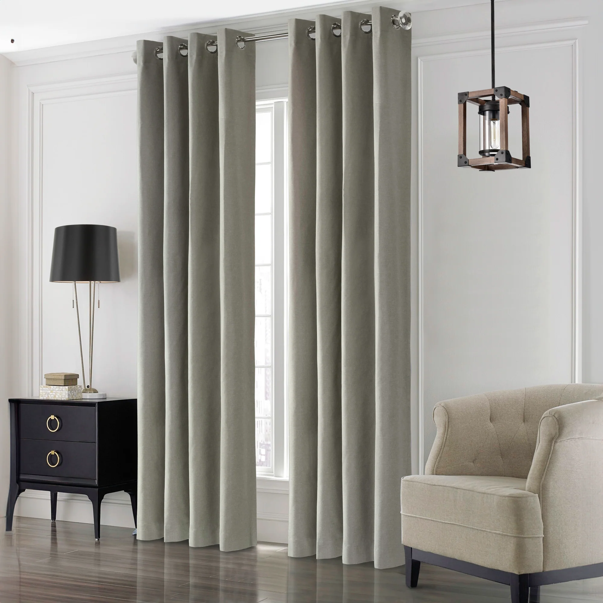 Grommet curtain panel - Taylor - Light Grey