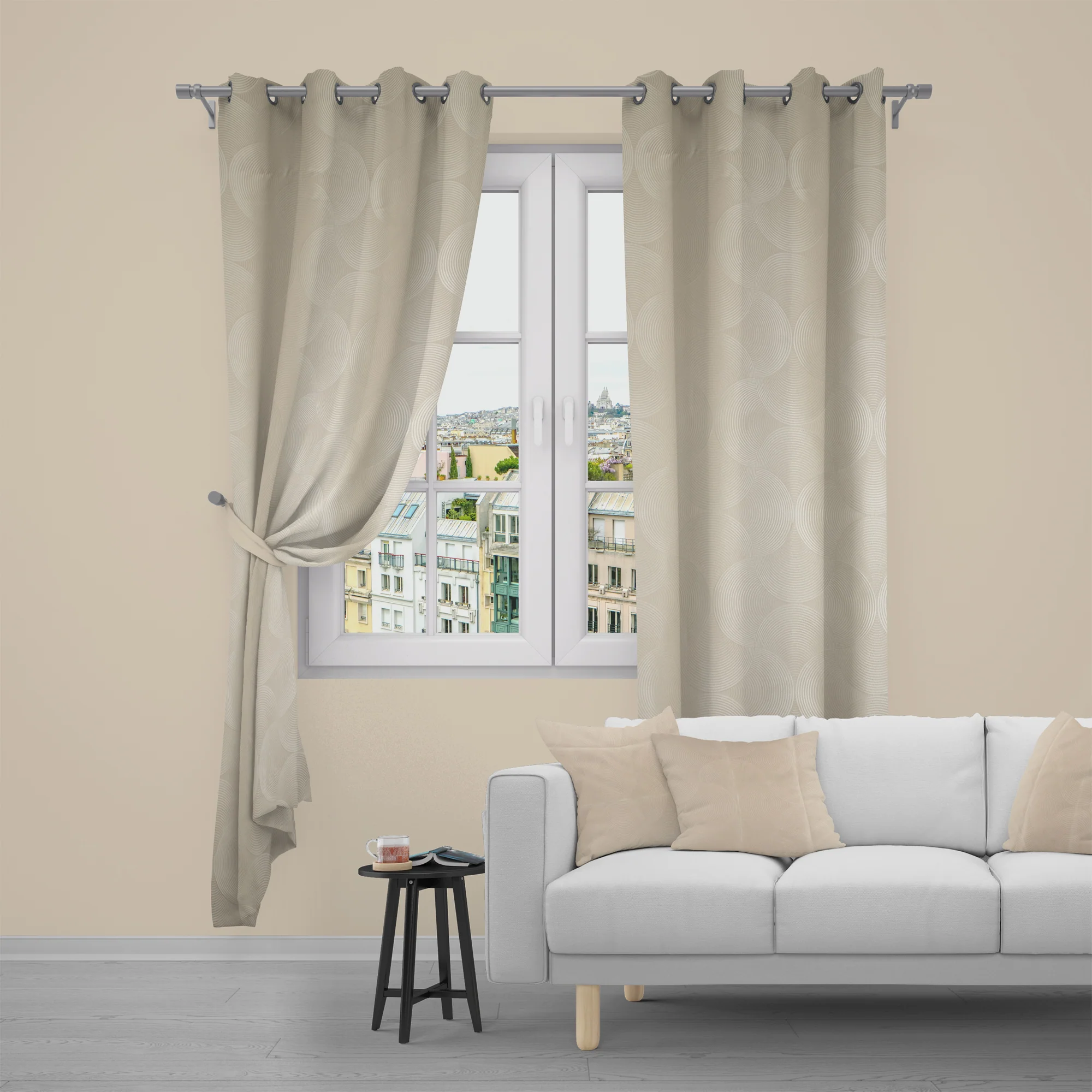 Grommets curtain panel - Aurora - Beige - Image 6