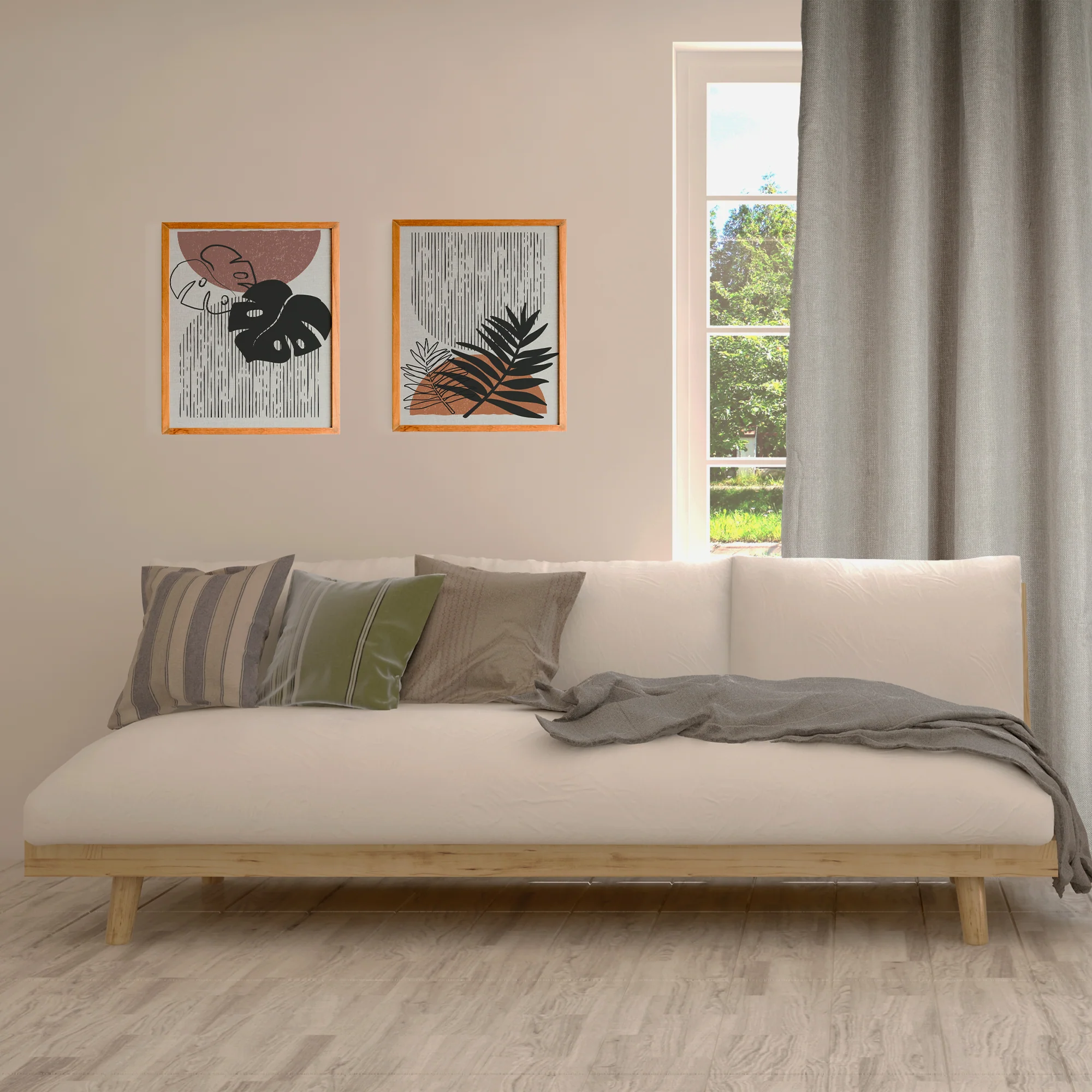 Grommets curtain panel - Cleo - Grey - 54 x 85'' - Image 2