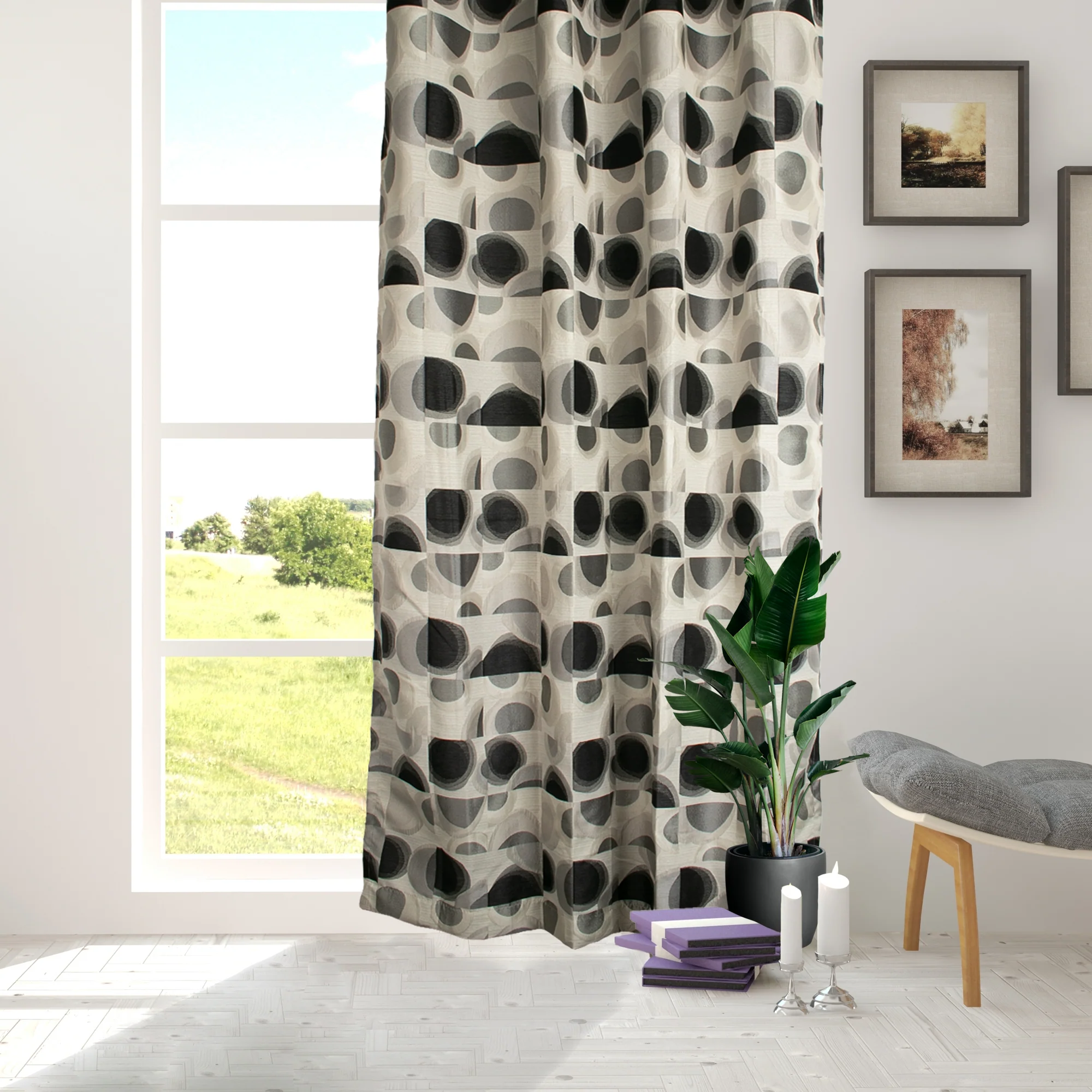 Grommets curtain panel - Halo - Black - 52 x 96'' - Image 4