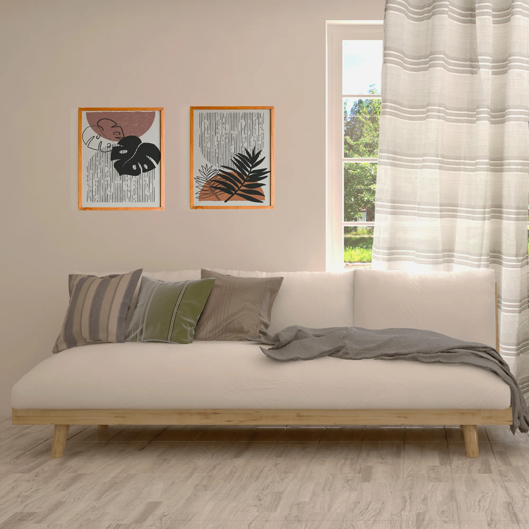 Grommets curtain panel - Linea - Grey - 54 x 85'' - Image 2