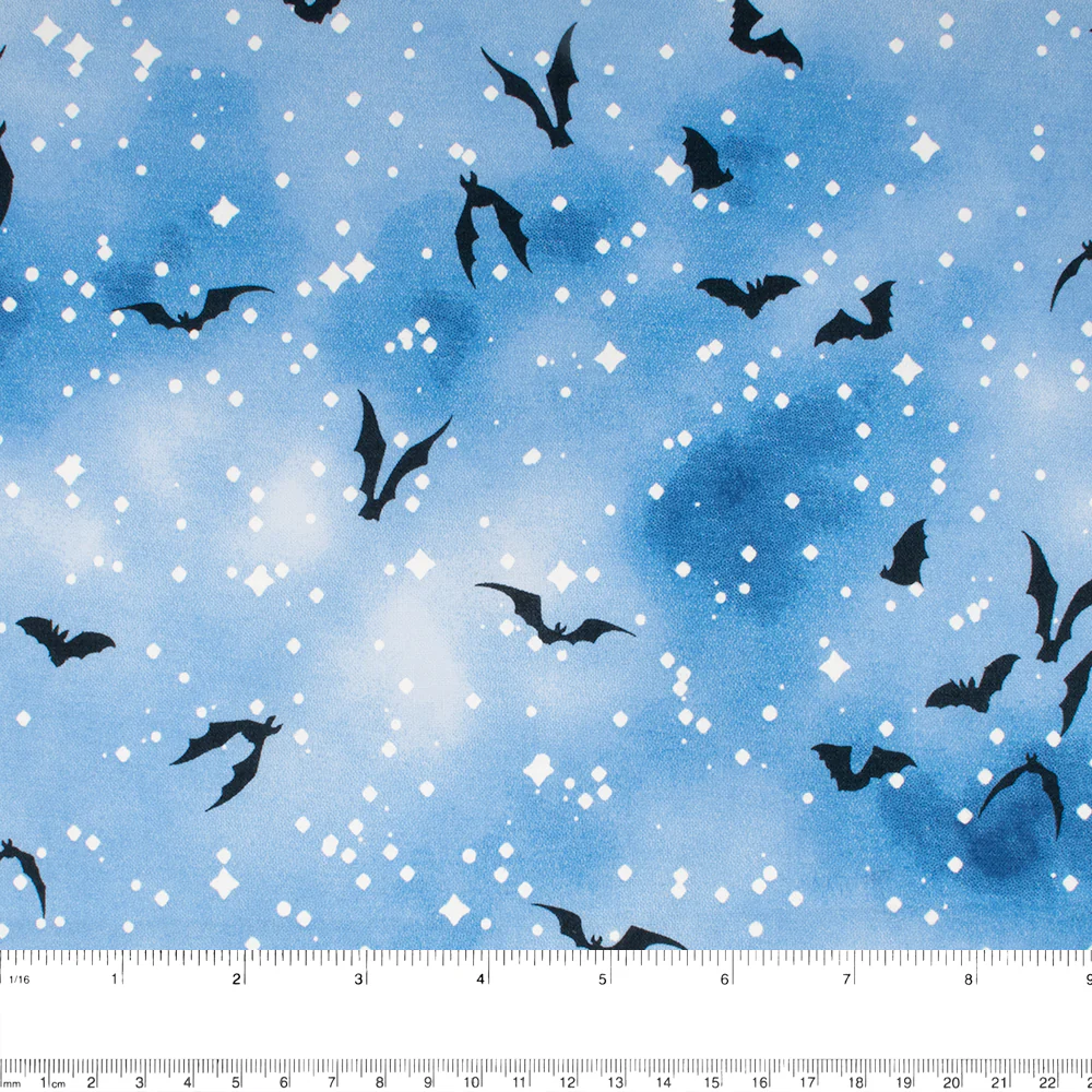 Halloween Fun Print - Bats - Blue - Image 2