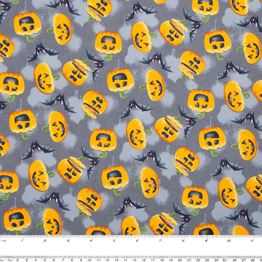 Halloween Fun Print - Pumpkin - Grey - Image 2