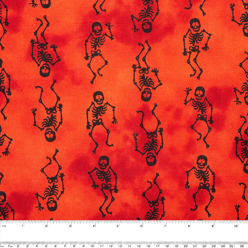 Halloween Fun Print - Skeleton - Red - Image 2