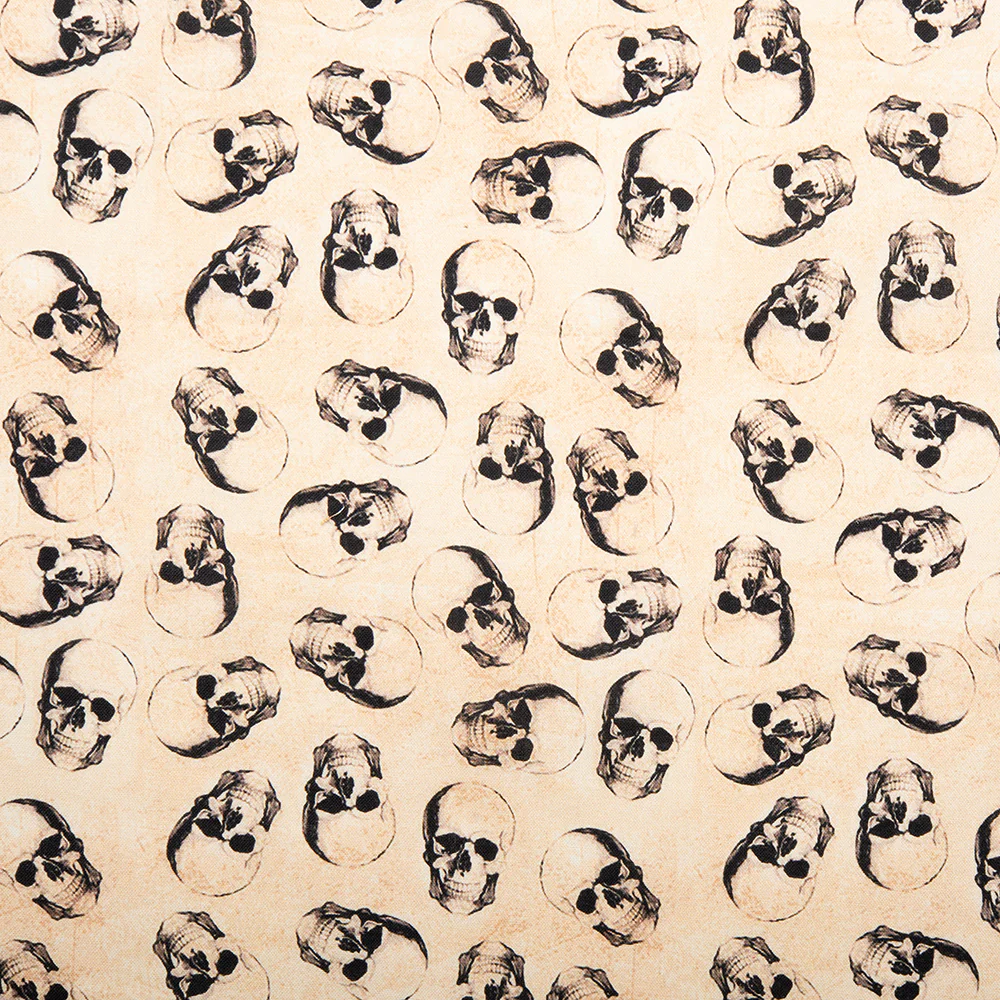 Halloween Fun Print - Skull - Beige