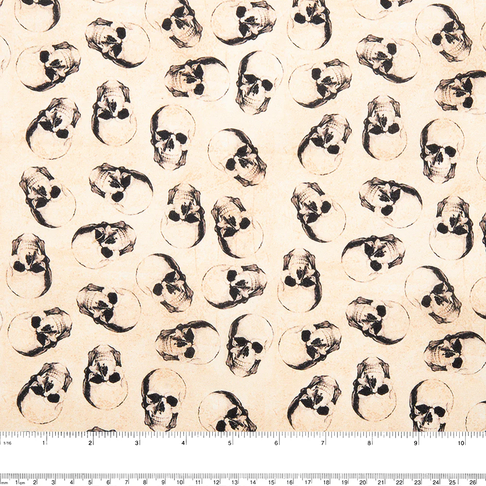 Halloween Fun Print - Skull - Beige - Image 2