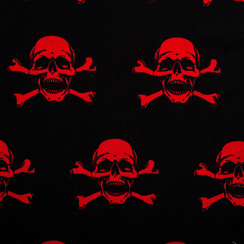 Halloween Fun Print - Skull - Black / Red