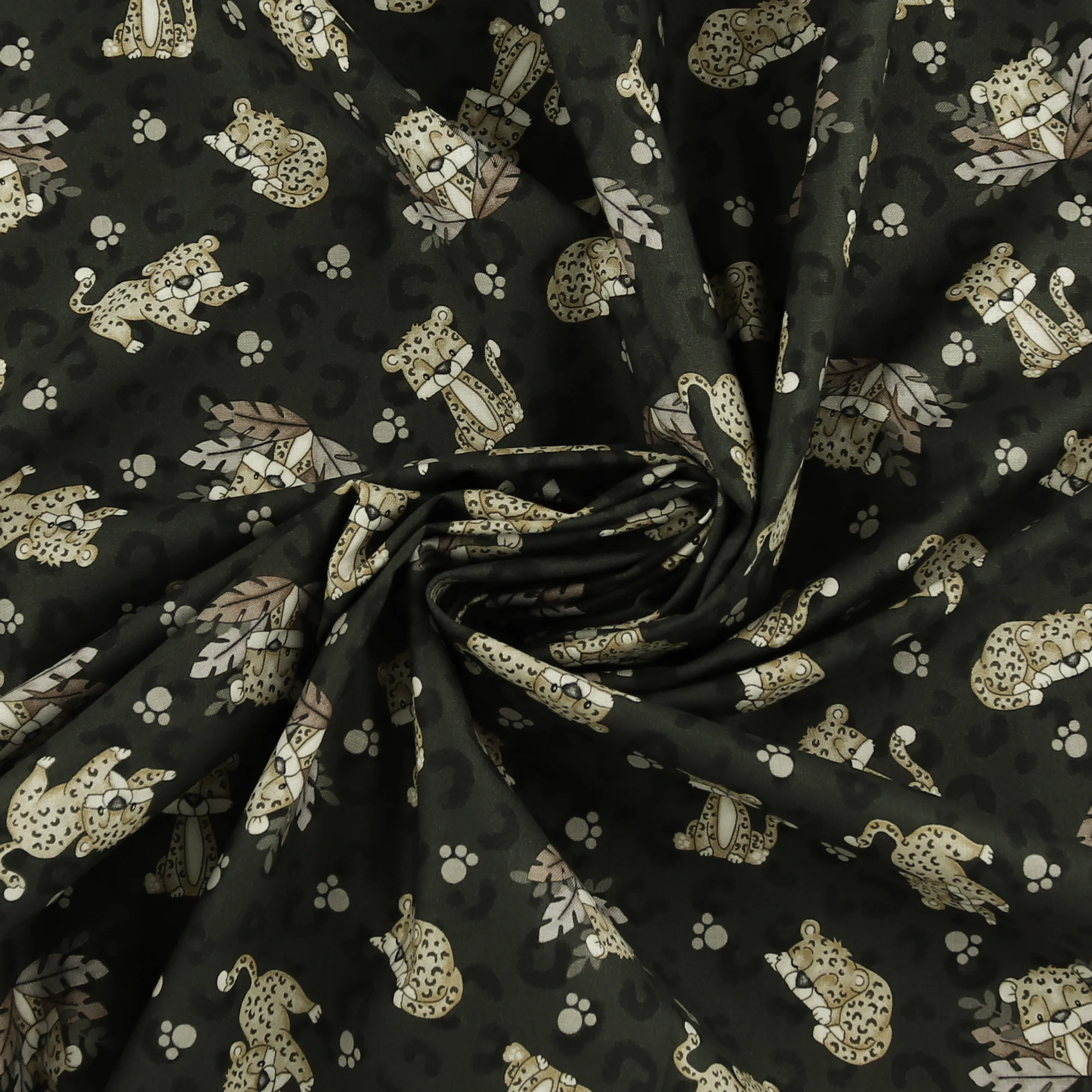 Henry Glass - Printed Cotton - «BIG KITTIES» - 005 - Charcoal - Image 2