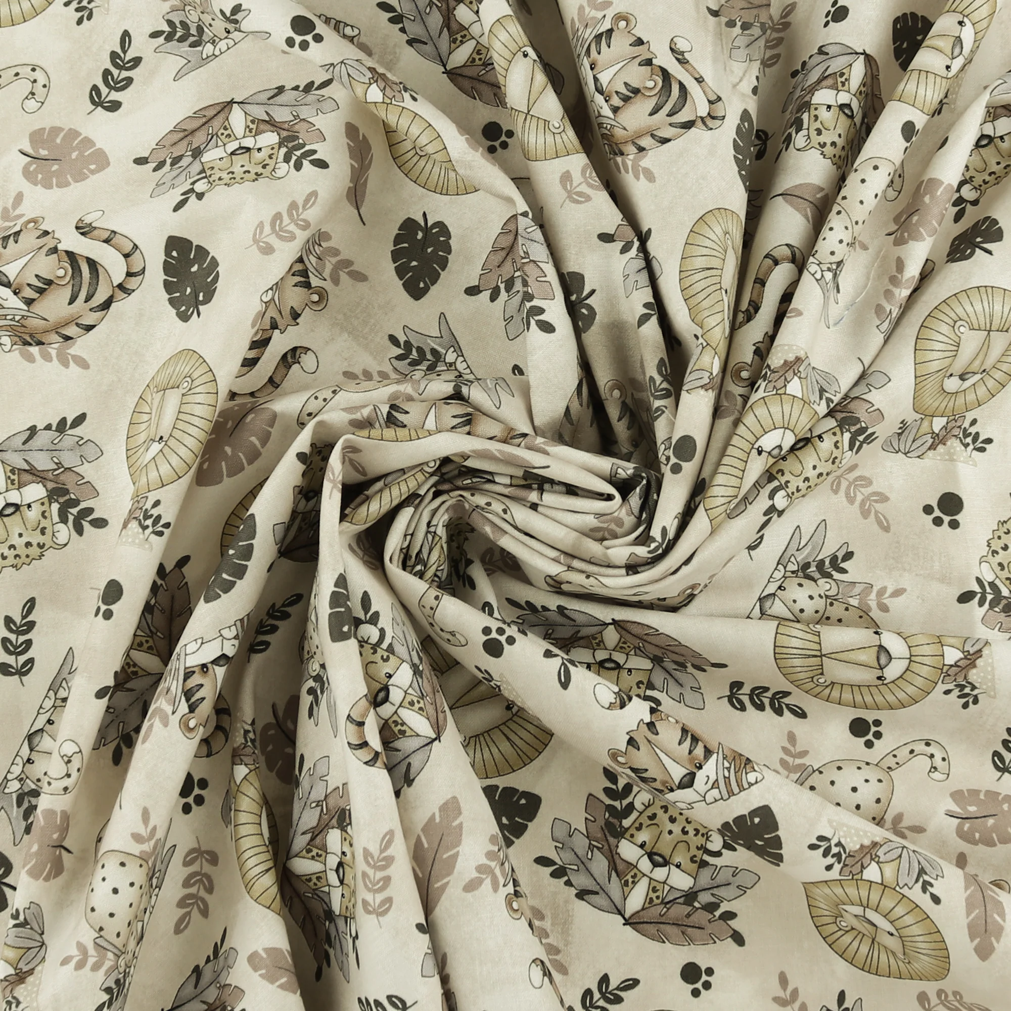 Henry Glass - Printed Cotton - «BIG KITTIES» - 008 - Beige - Image 2