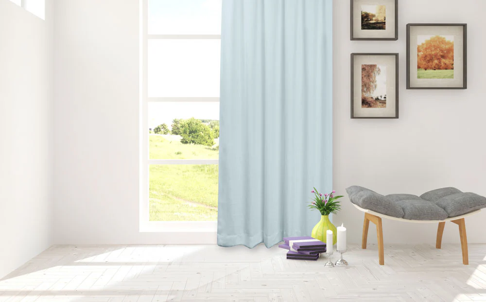Hidden tab curtain panel - Nantucket - Aqua - Image 3