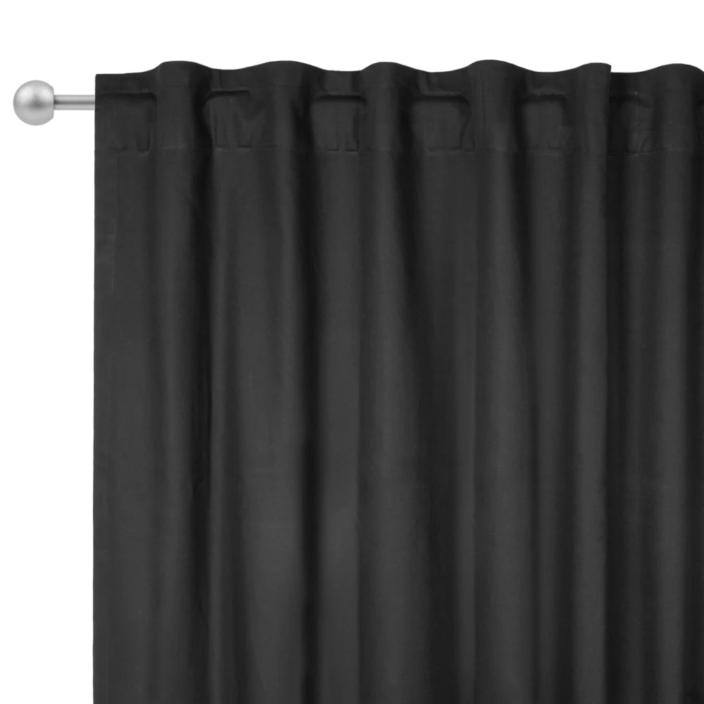 Hidden Tabs curtain panel - Lyons - Black