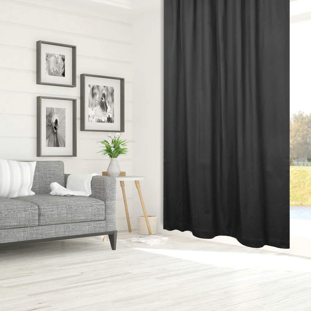 Hidden Tabs curtain panel - Lyons - Black - Image 3