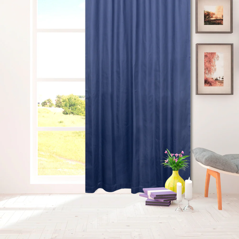 Hidden Tabs curtain panel - Lyons - Indigo - Image 2