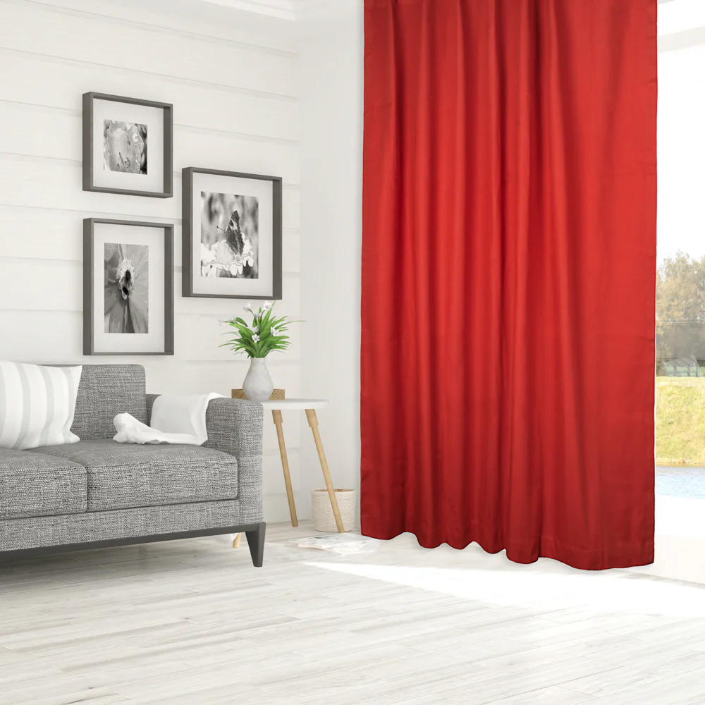 Hidden Tabs curtain panel - Lyons - Red - Image 3
