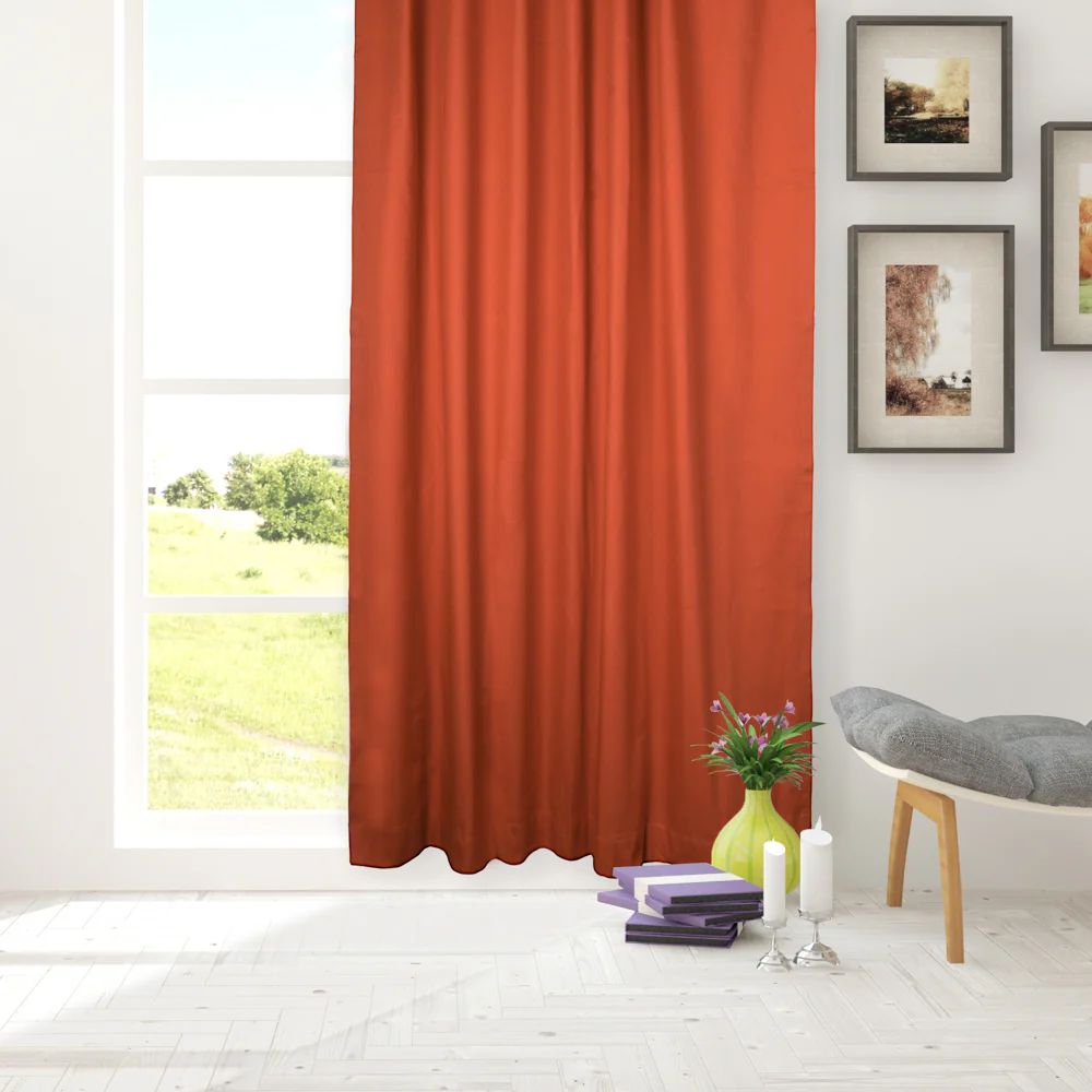 Hidden Tabs curtain panel - Lyons - Rust - Image 2