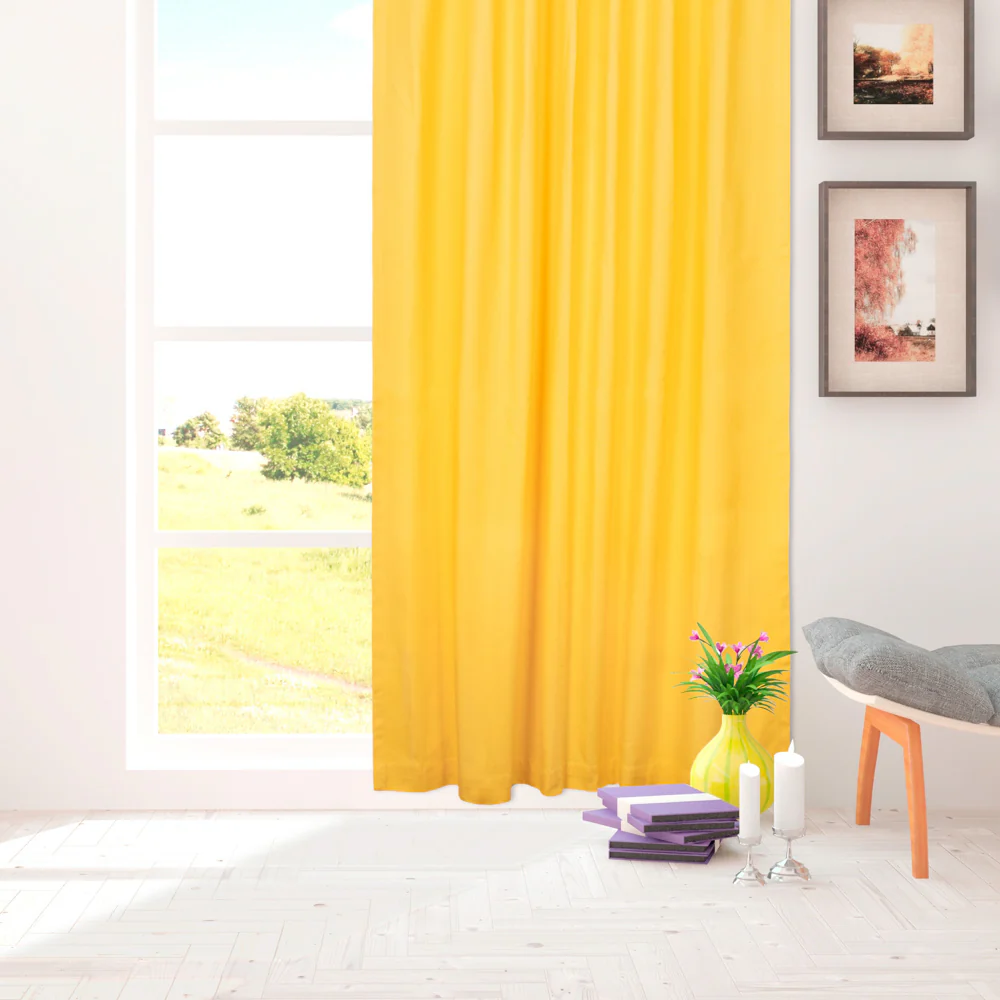 Hidden Tabs curtain panel - Lyons - Yellow - Image 2