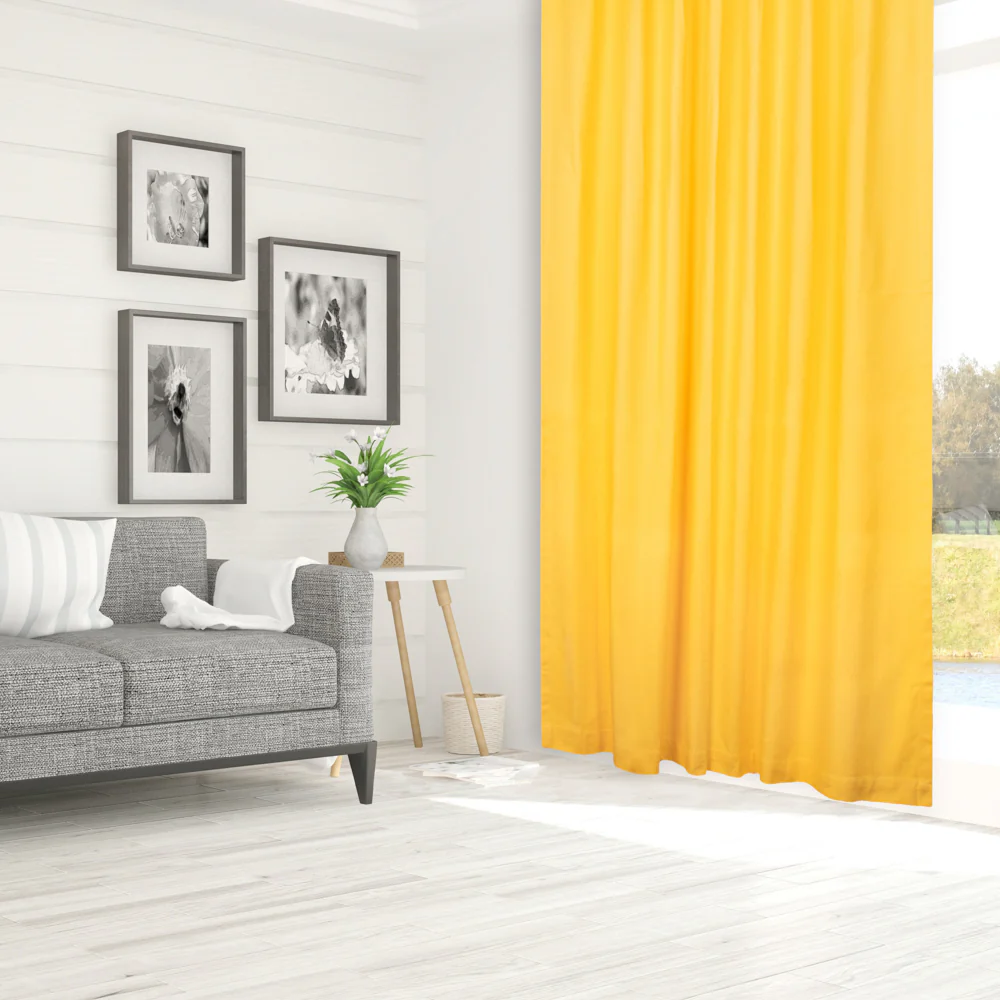 Hidden Tabs curtain panel - Lyons - Yellow - Image 3