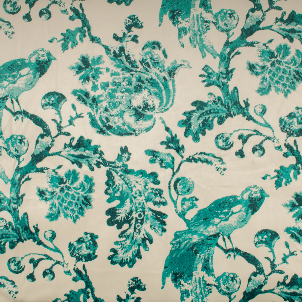 Home Decor Fabric - Asia - Printed Velvet Namiko Teal