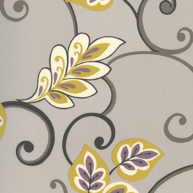 Home Decor Fabric - Signature Myoto 7011 - green, eggplant, grey