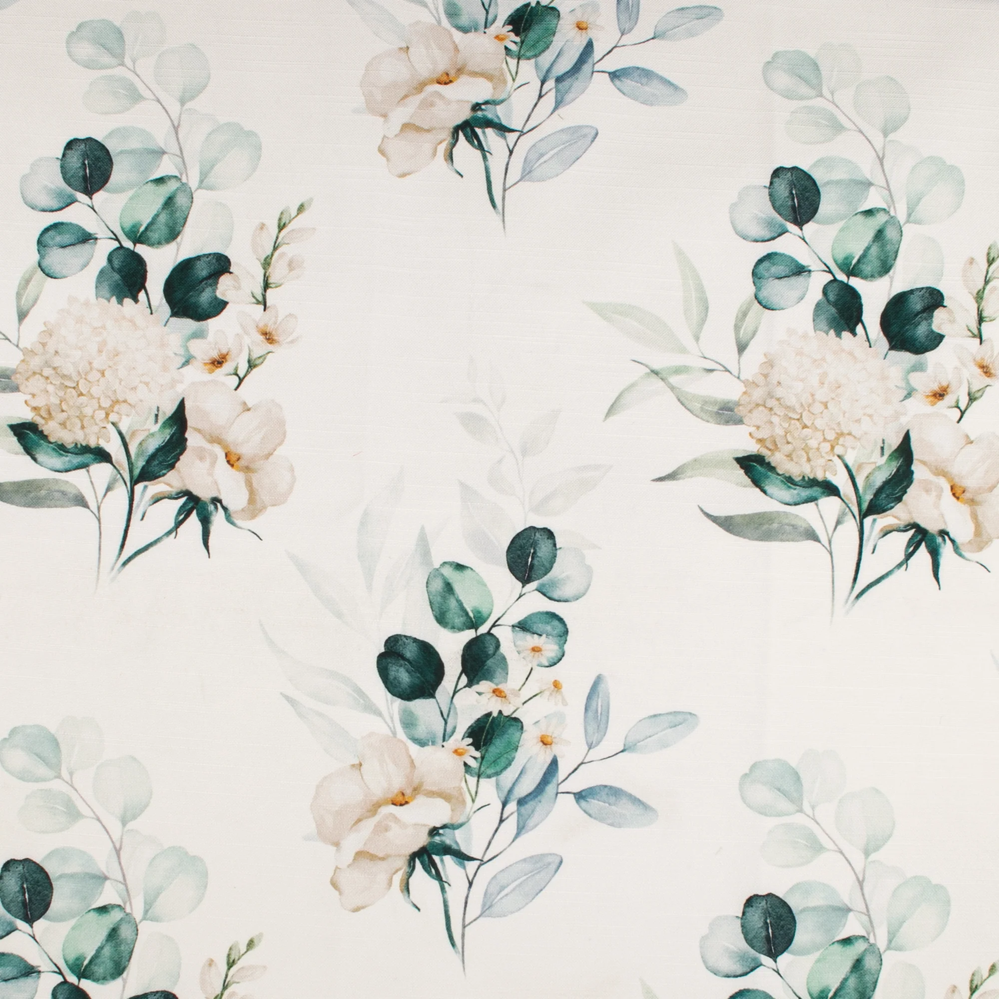 Home Decor Fabric - Bianca Collection - Bouquet - White